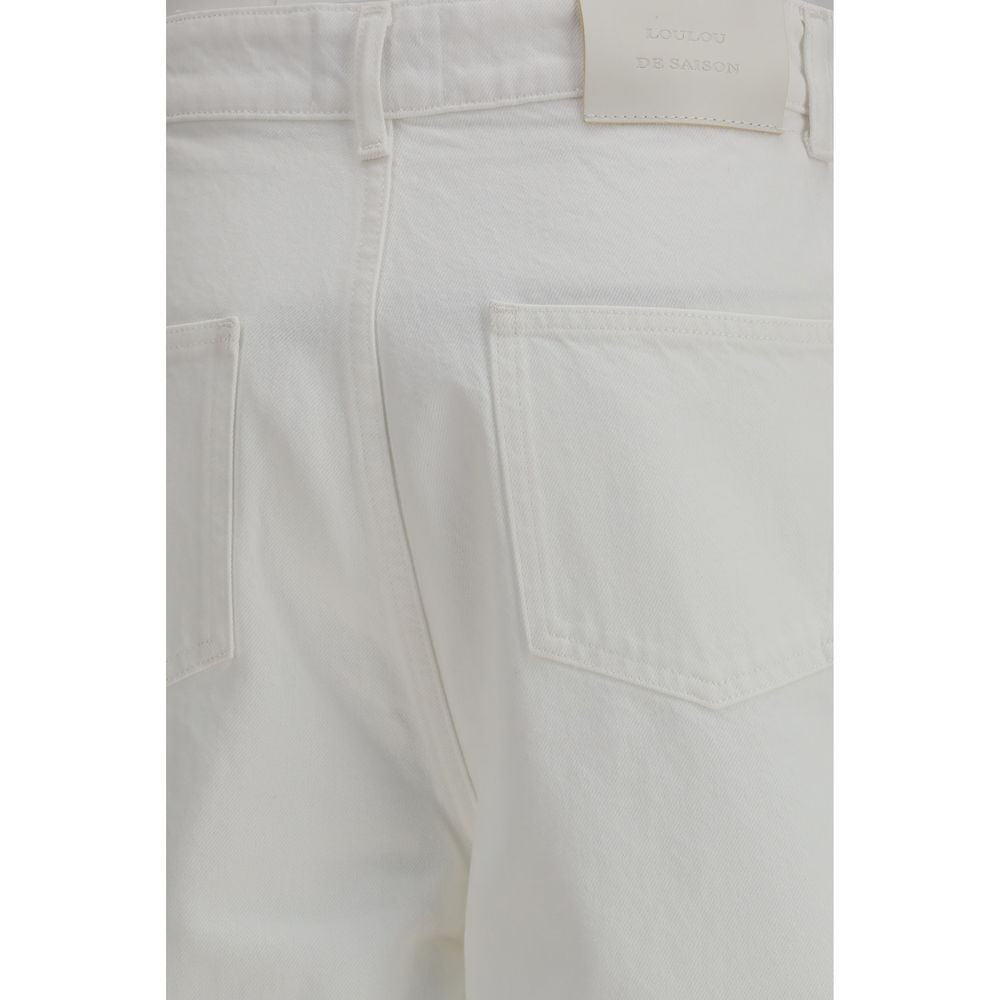 White Cotton Bermuda Shorts