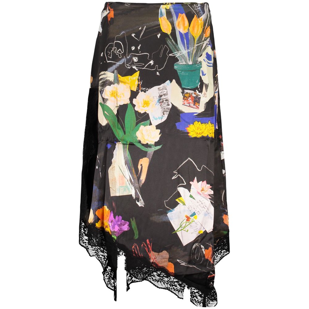 Black Polyamide Long Skirt