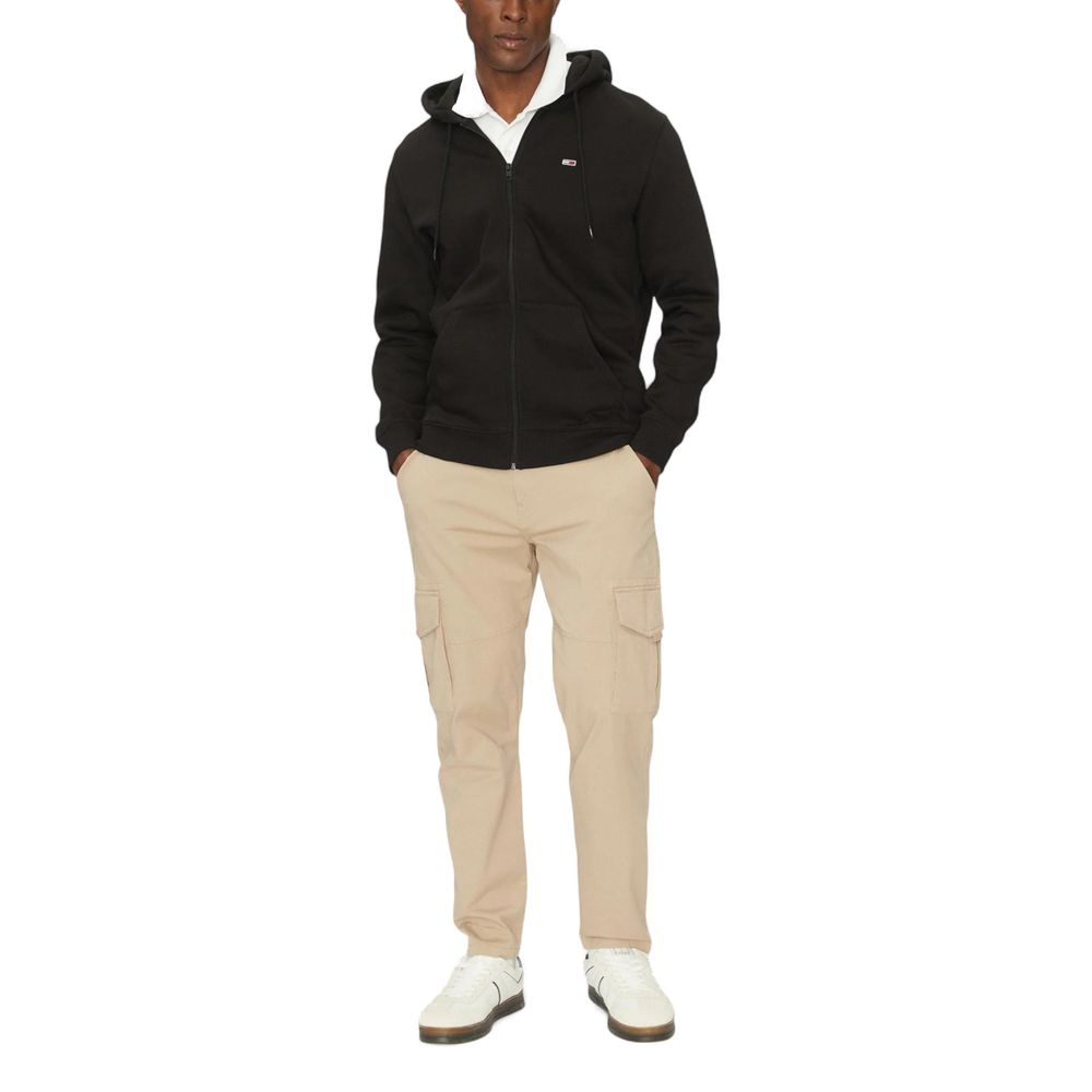 Black Cotton Hoodie