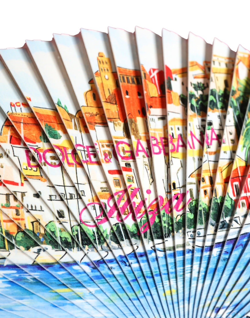 Multicolor Scenery Decorative Folding Tassel Hand Fan