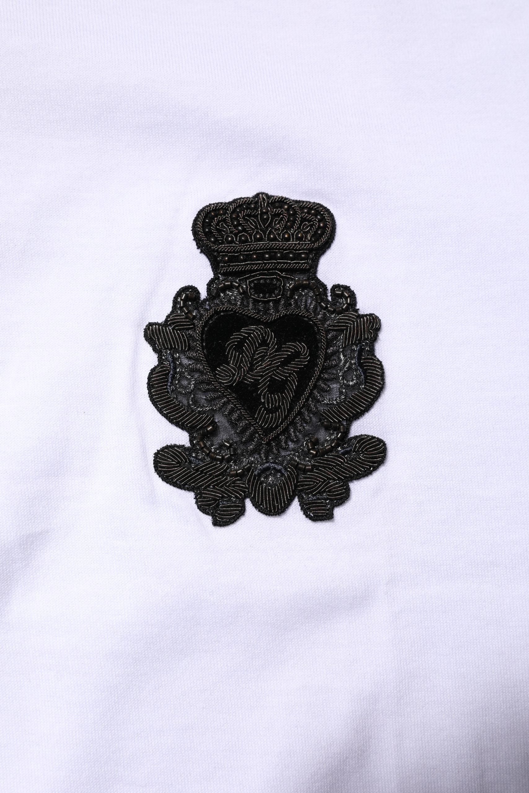 White Cotton Heraldic DG Crest Patch T-shirt