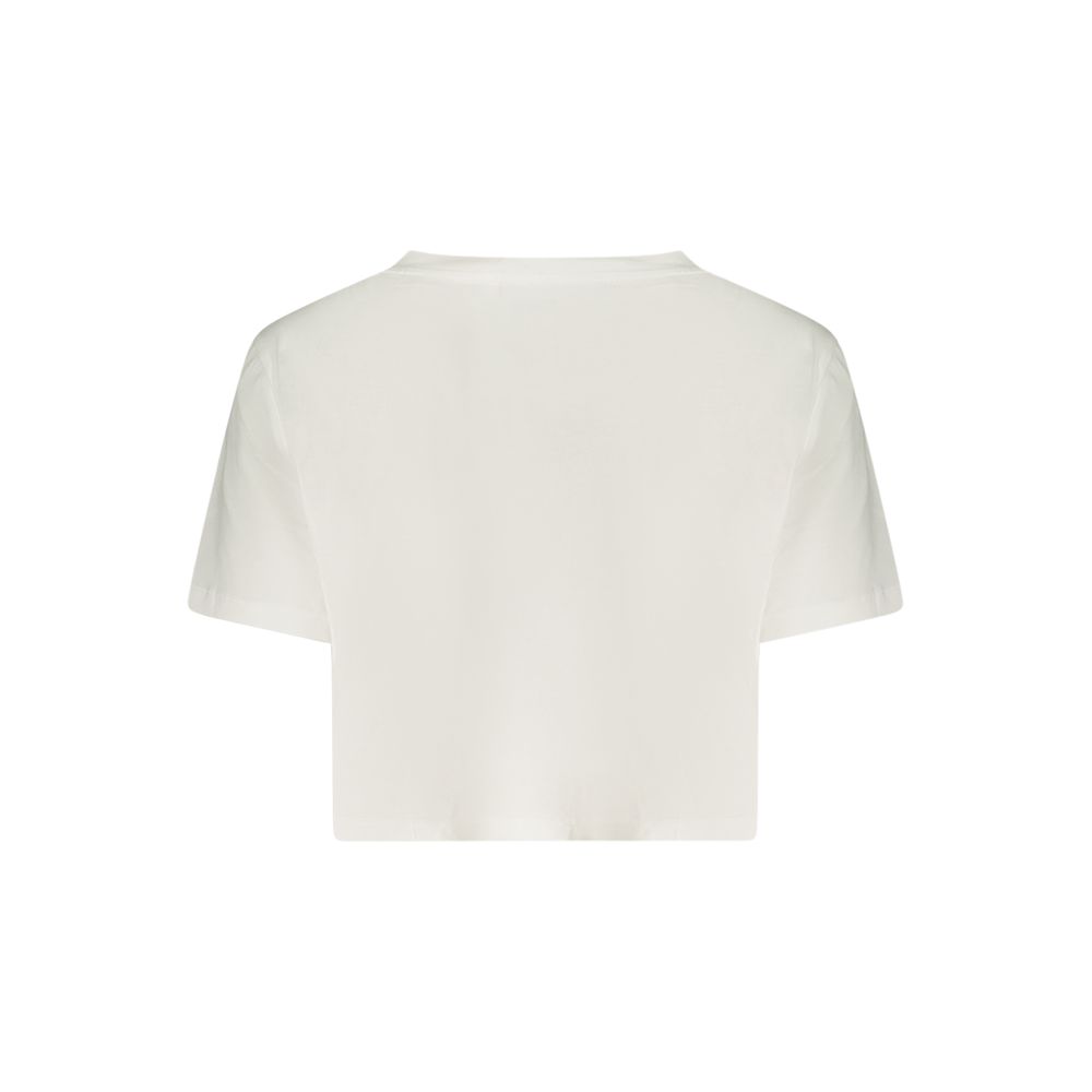 White Cotton Women T-Shirt