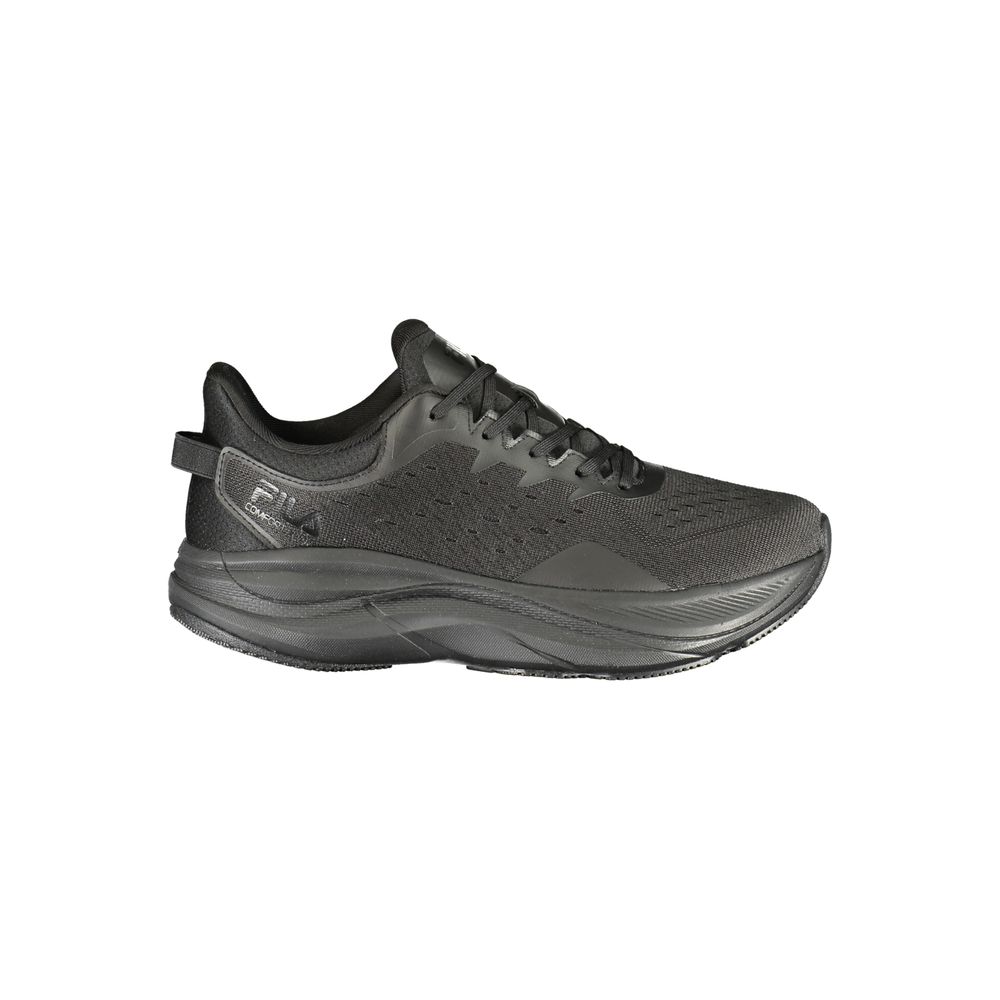 Black Polyester Men Sneaker