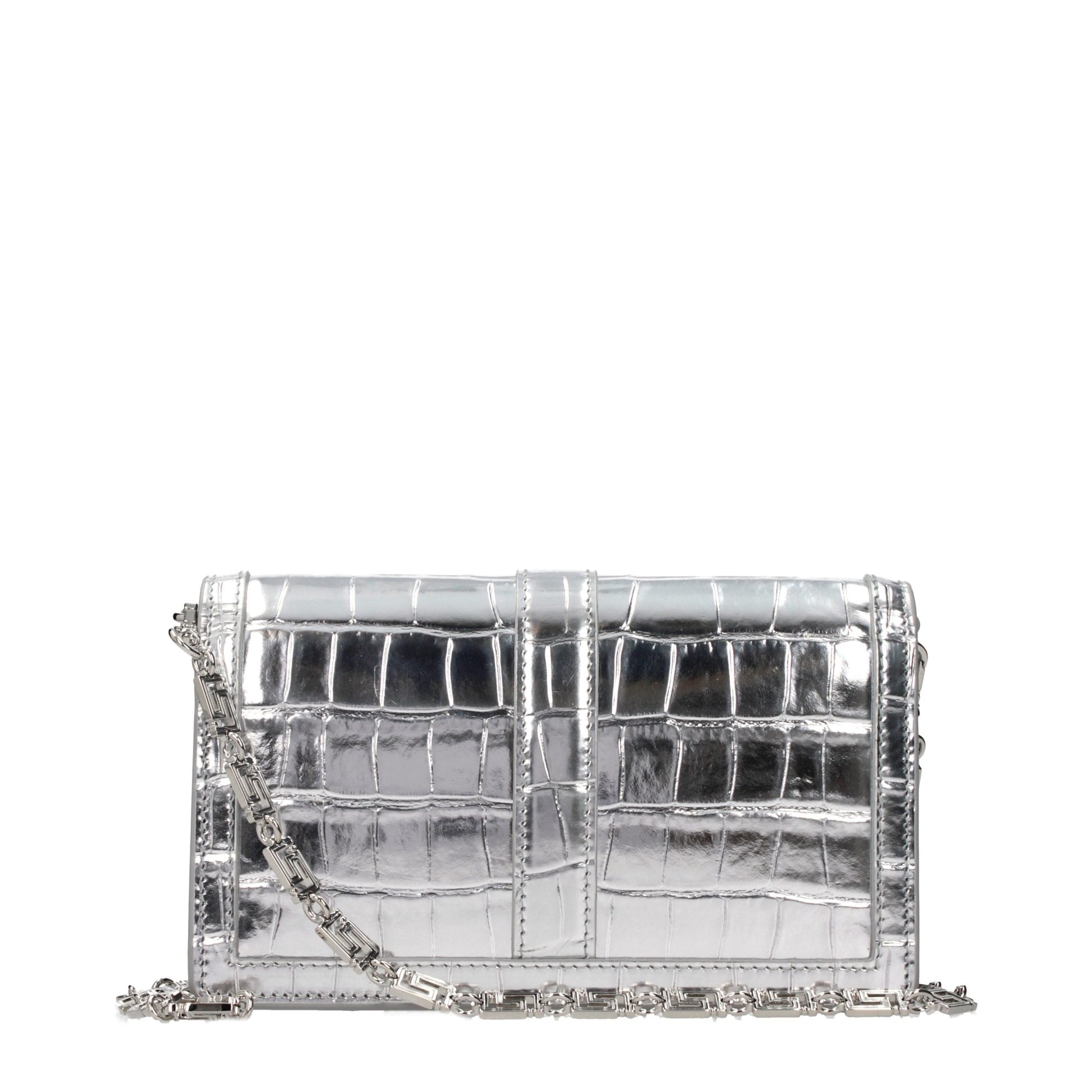 Gray Leather Crossbody Bag