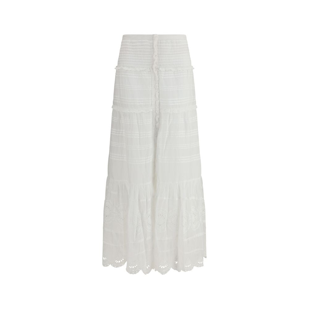 White Viscose Long Skirt