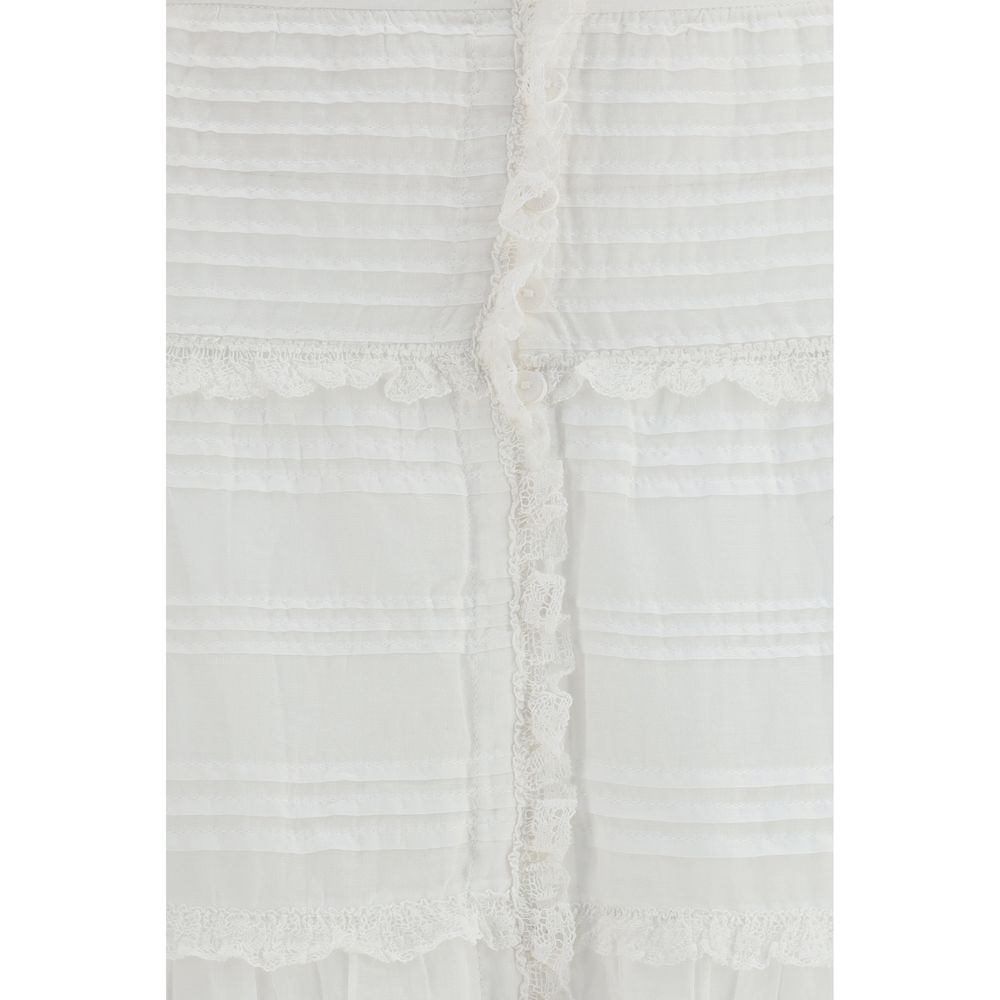 White Viscose Long Skirt