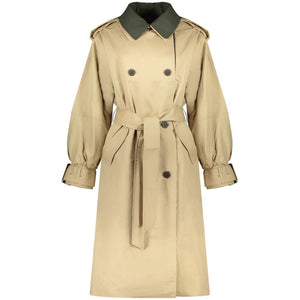 Beige Cotton Women's Trench Coat