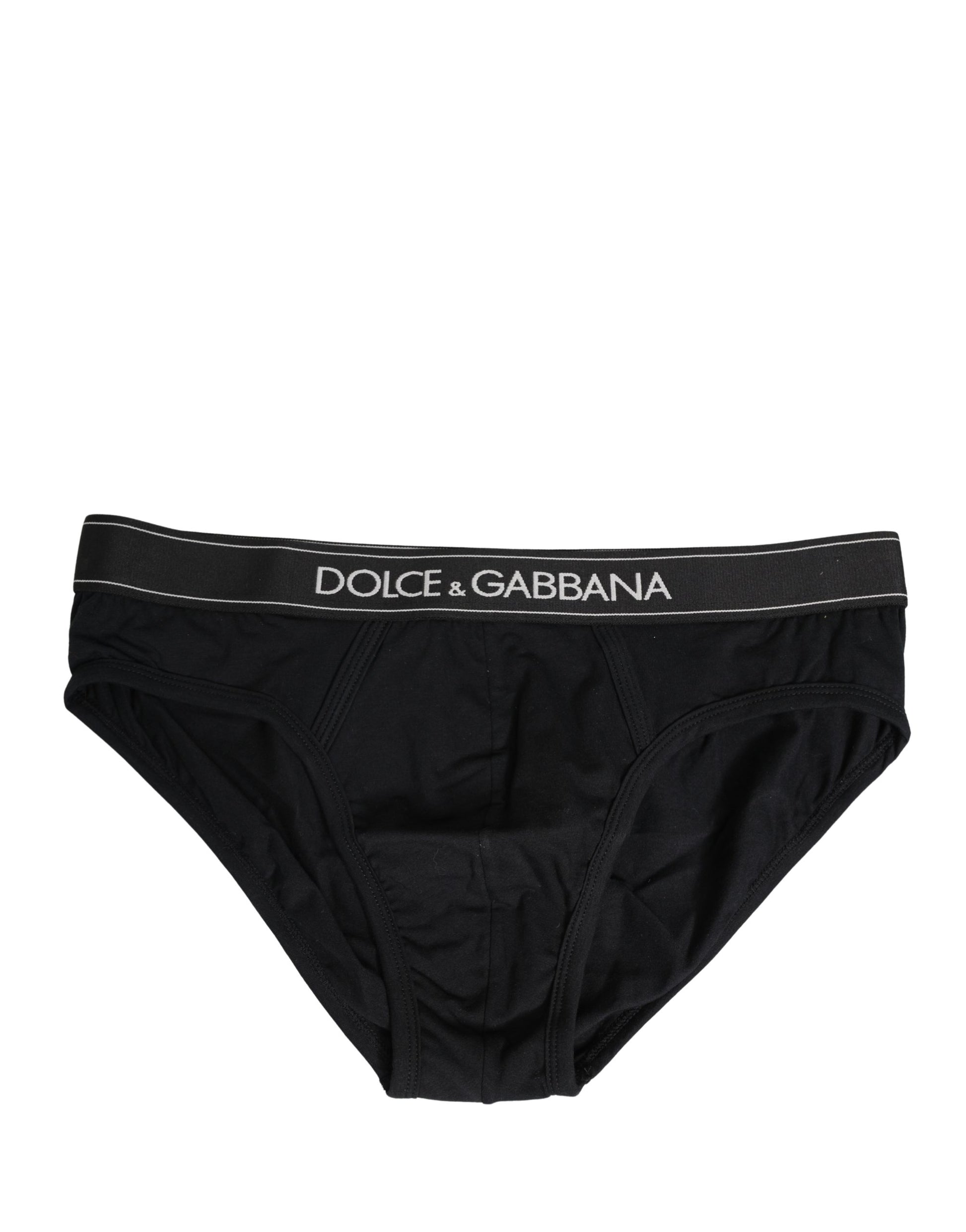 Black Cotton Logo Waistband Midi Brief Underwear