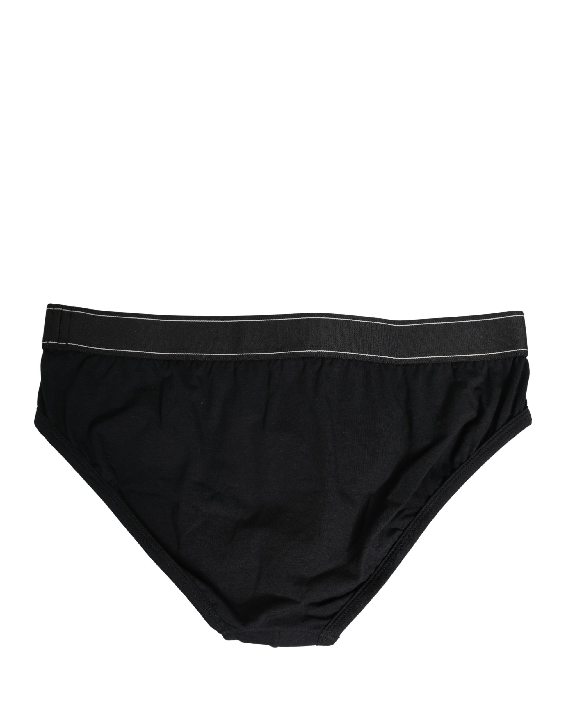 Black Cotton Logo Waistband Midi Brief Underwear