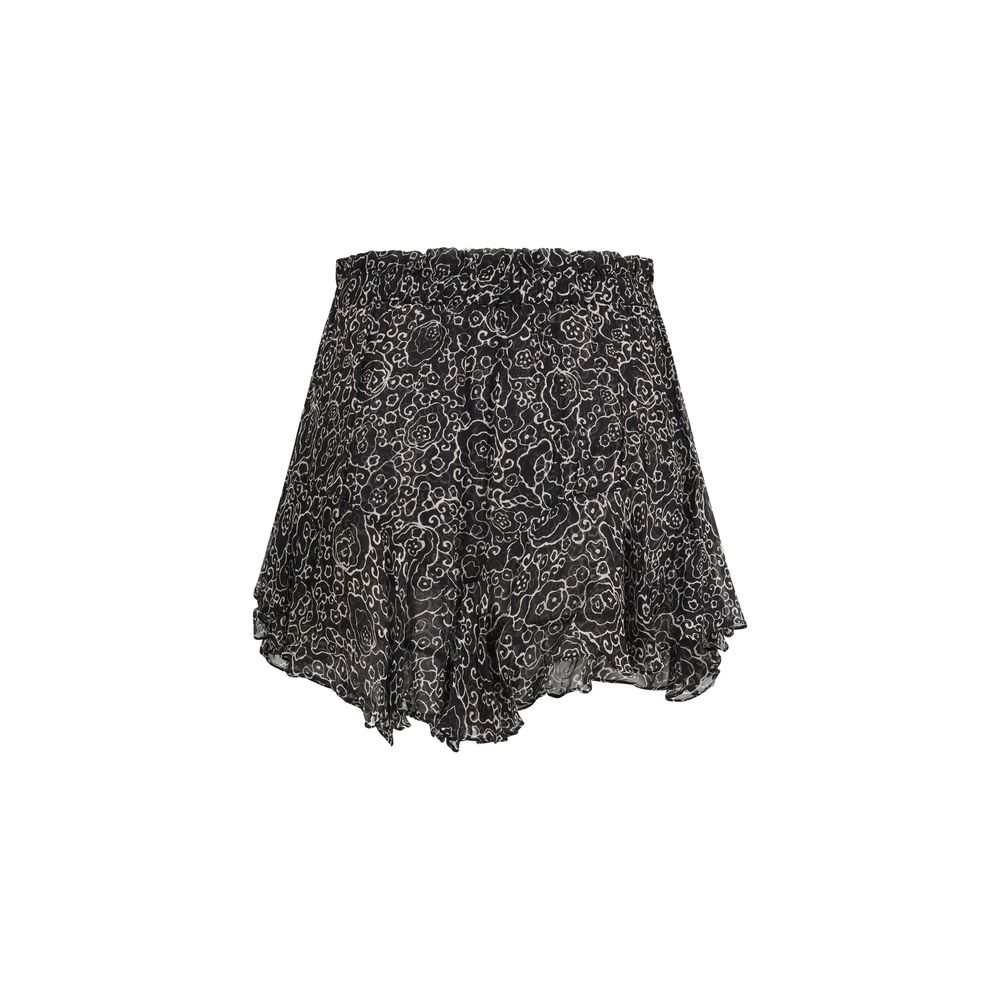 Black Viscose Shorts