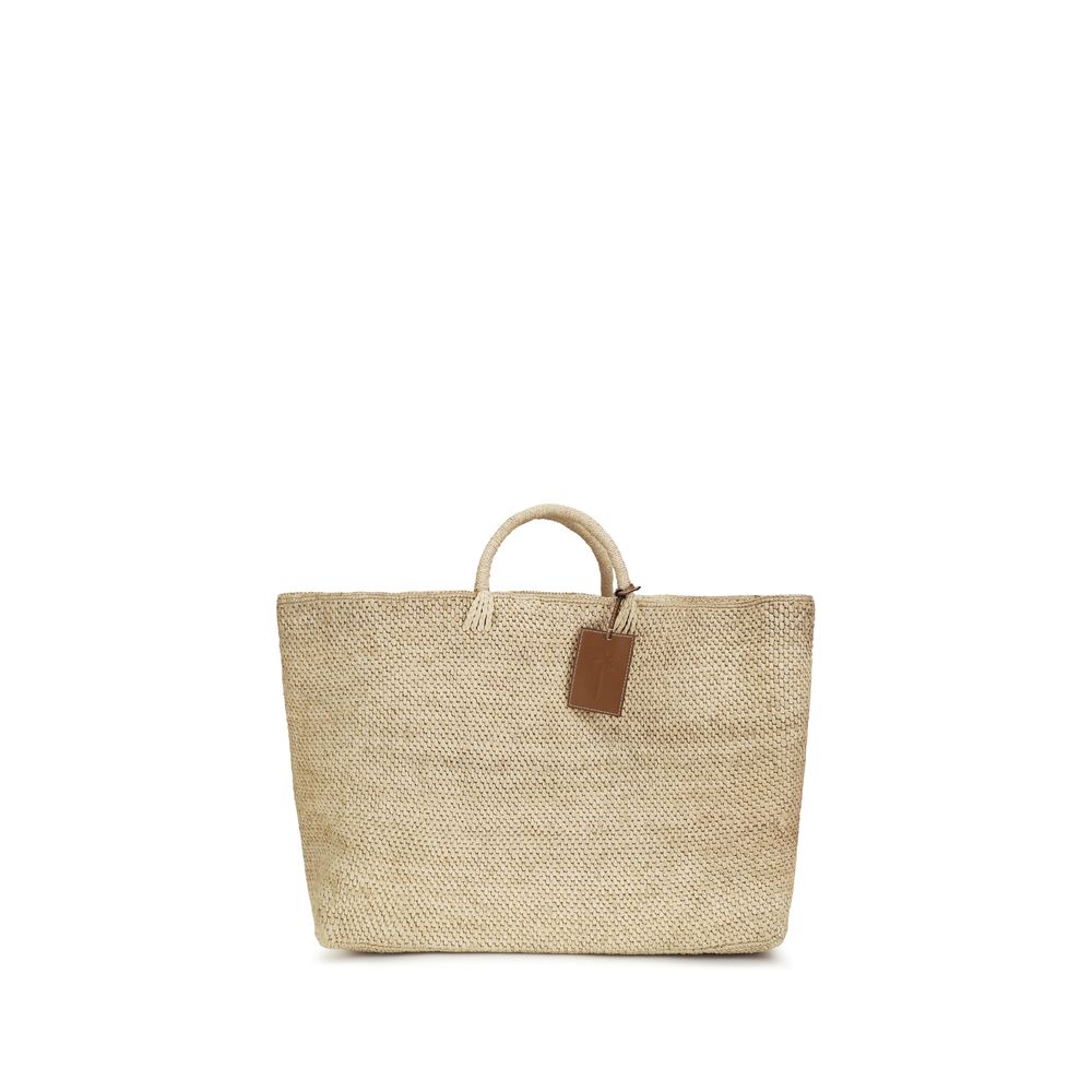 Beige Raffia Handbag