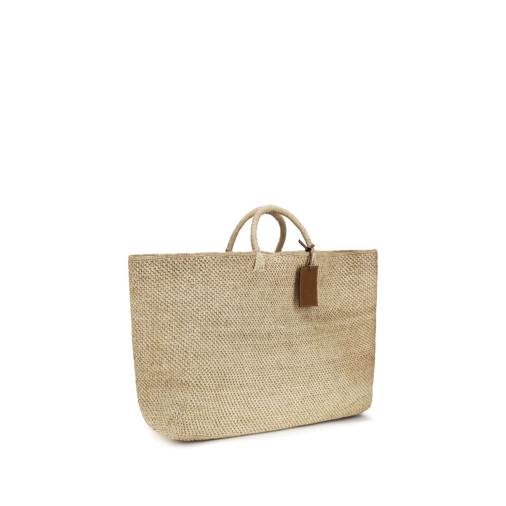 Beige Raffia Handbag