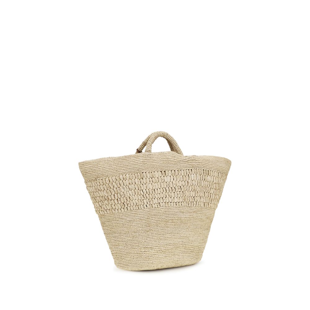 Beige Raffia Handbag
