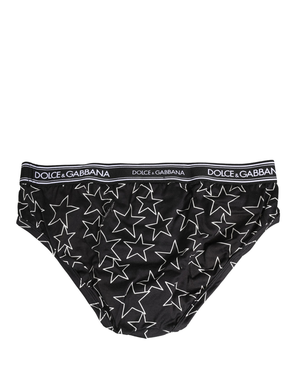 Black Stars Print Cotton Midi Brief Underwear