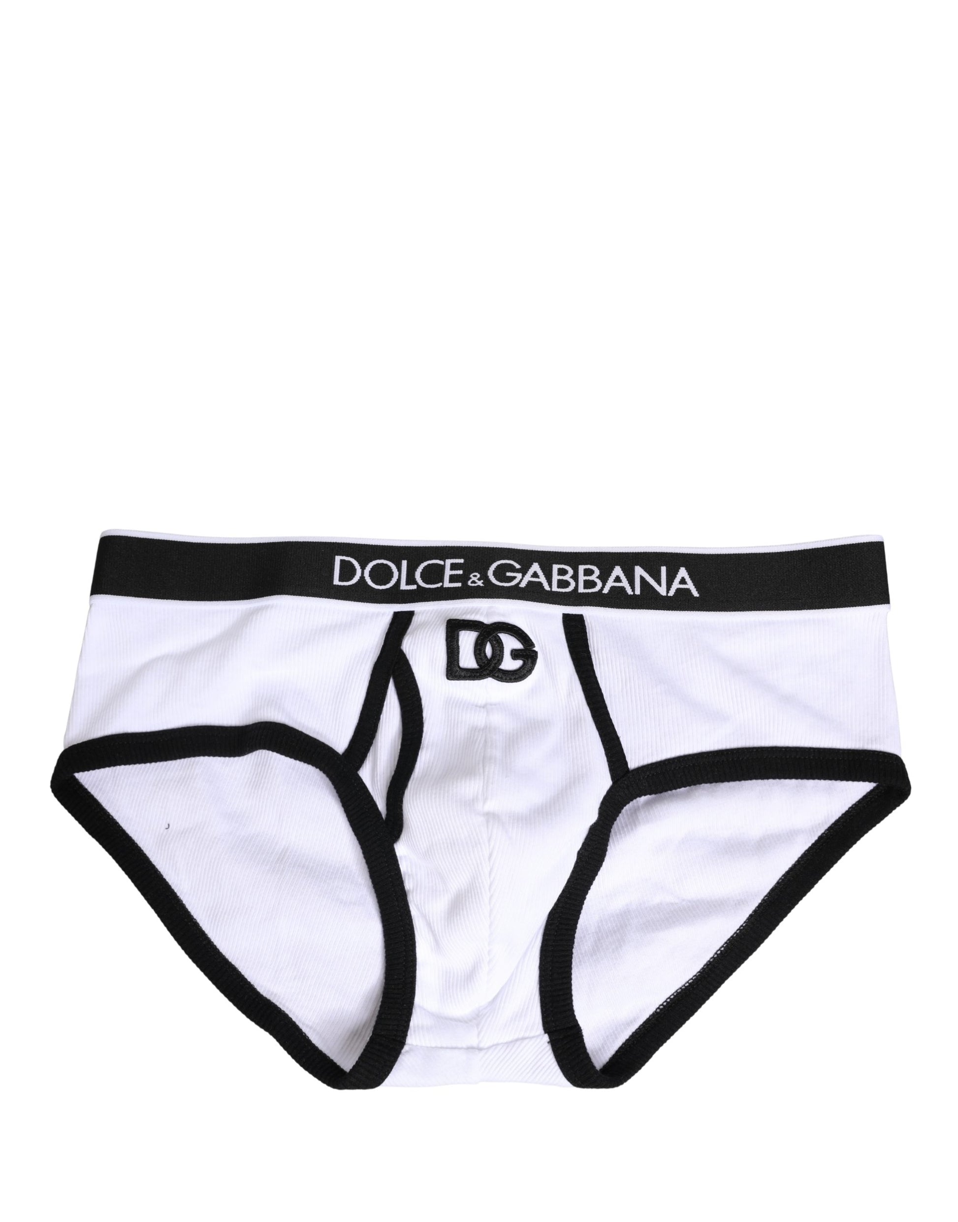 White Cotton Ribbed Men Brando Brief Underwear