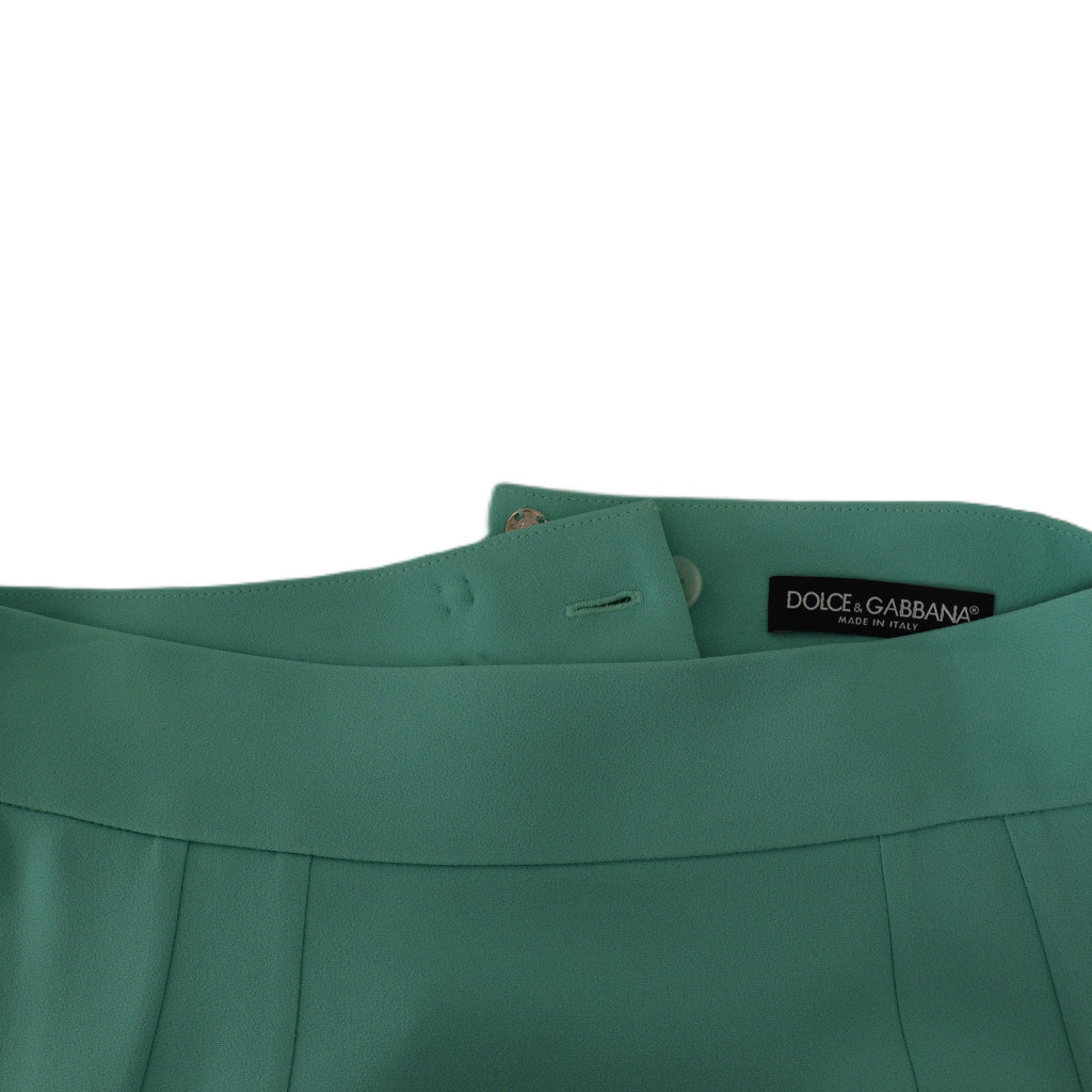 Mint Green Viscose Pencil Cut Midi Skirt