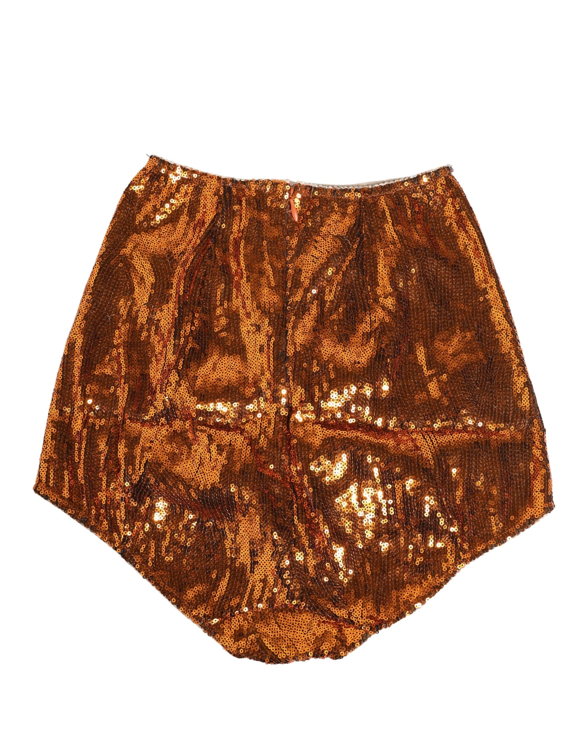Orange Sequin Nylon High Waist Girdle Underwear