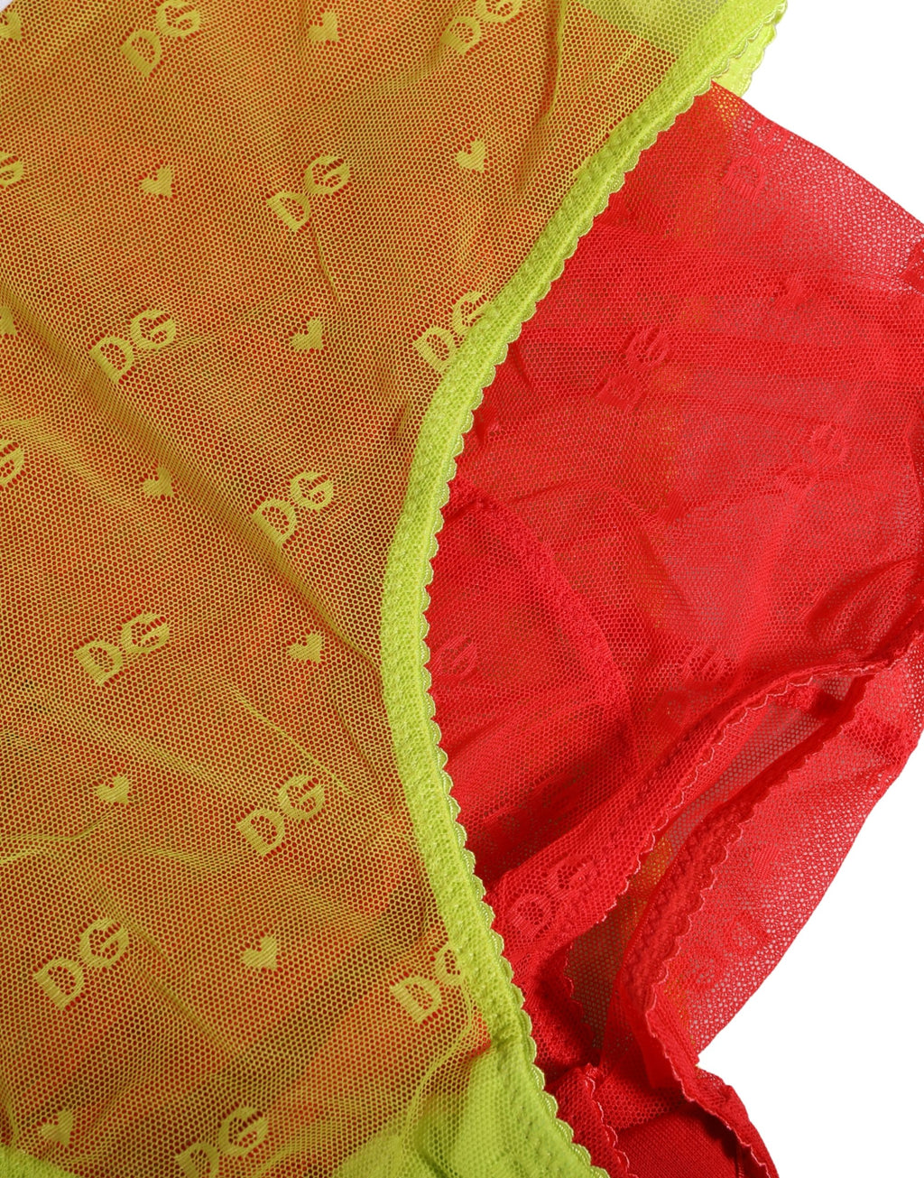 Red Yellow Tulle Mid Waist Panty Girdle Underwear