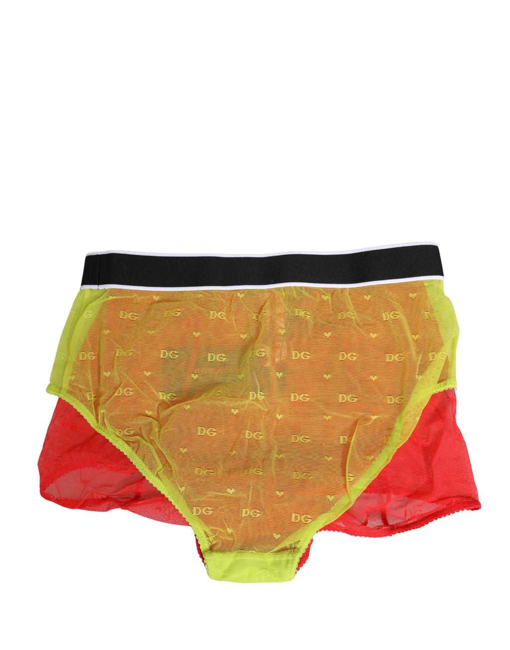 Red Yellow Tulle Mid Waist Panty Girdle Underwear