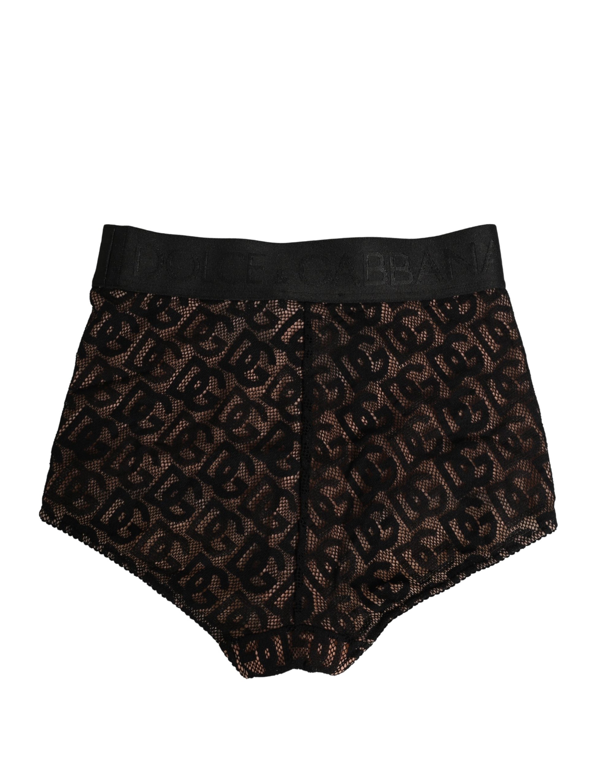 Black Cotton DG Logo High Waist Girdle Underwear