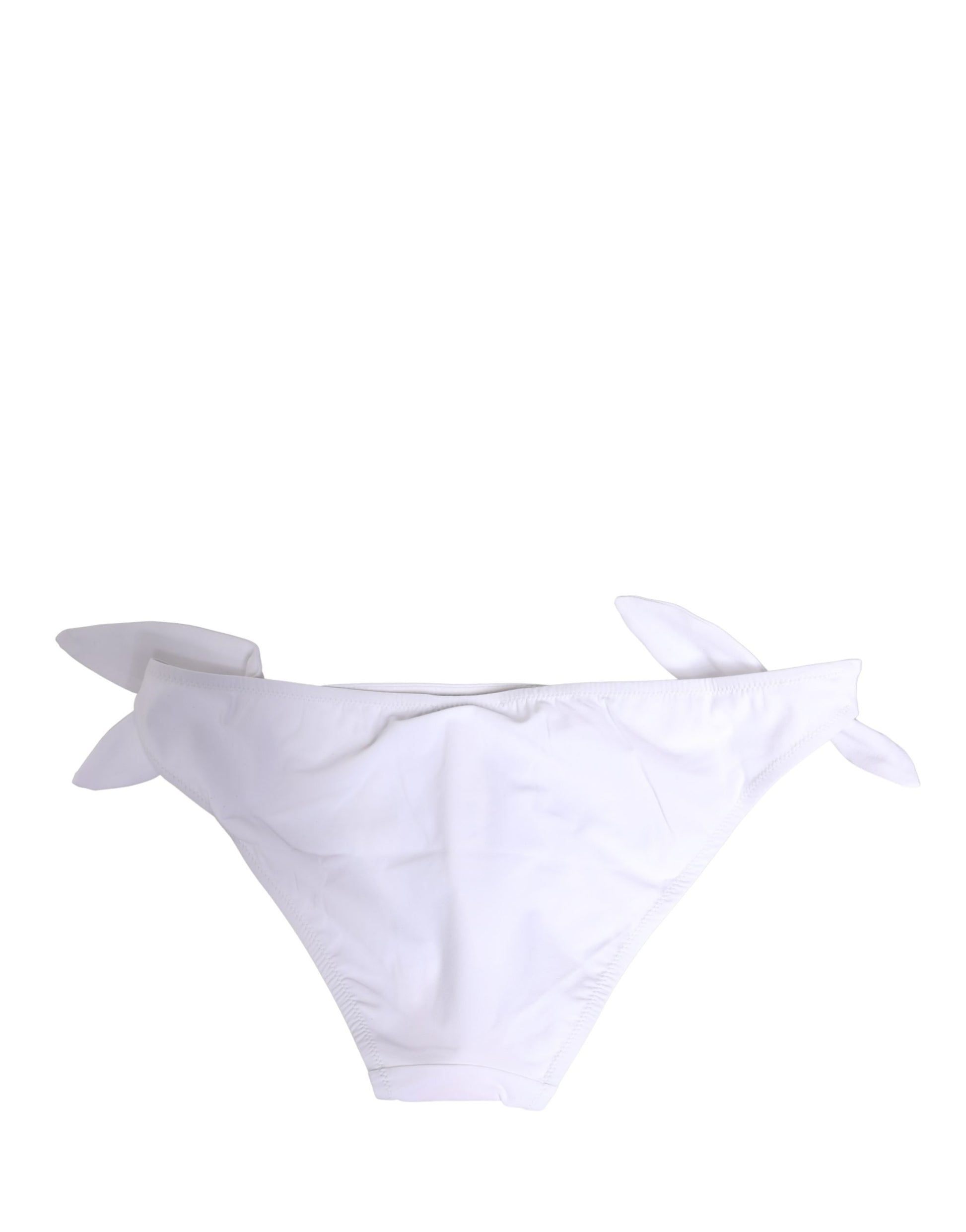 White Nylon DG Logo Plaque Bikini Bottom Swimwear