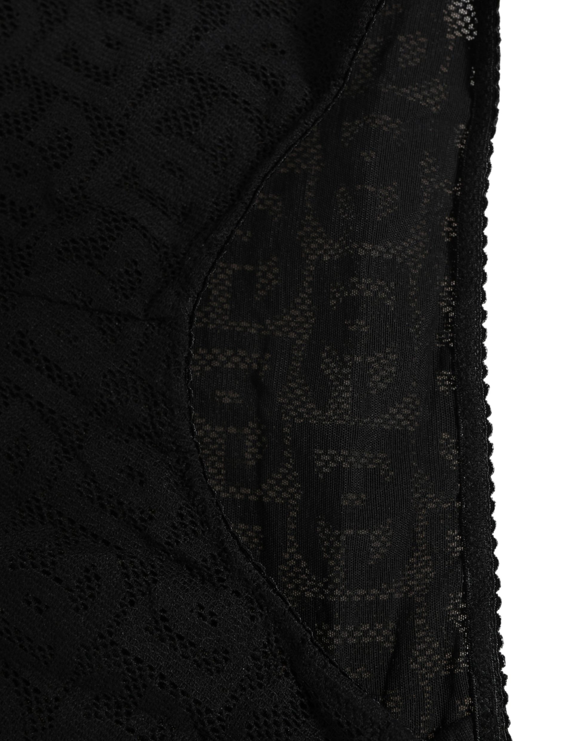 Black Cotton DG Logo High Waist Girdle Underwear