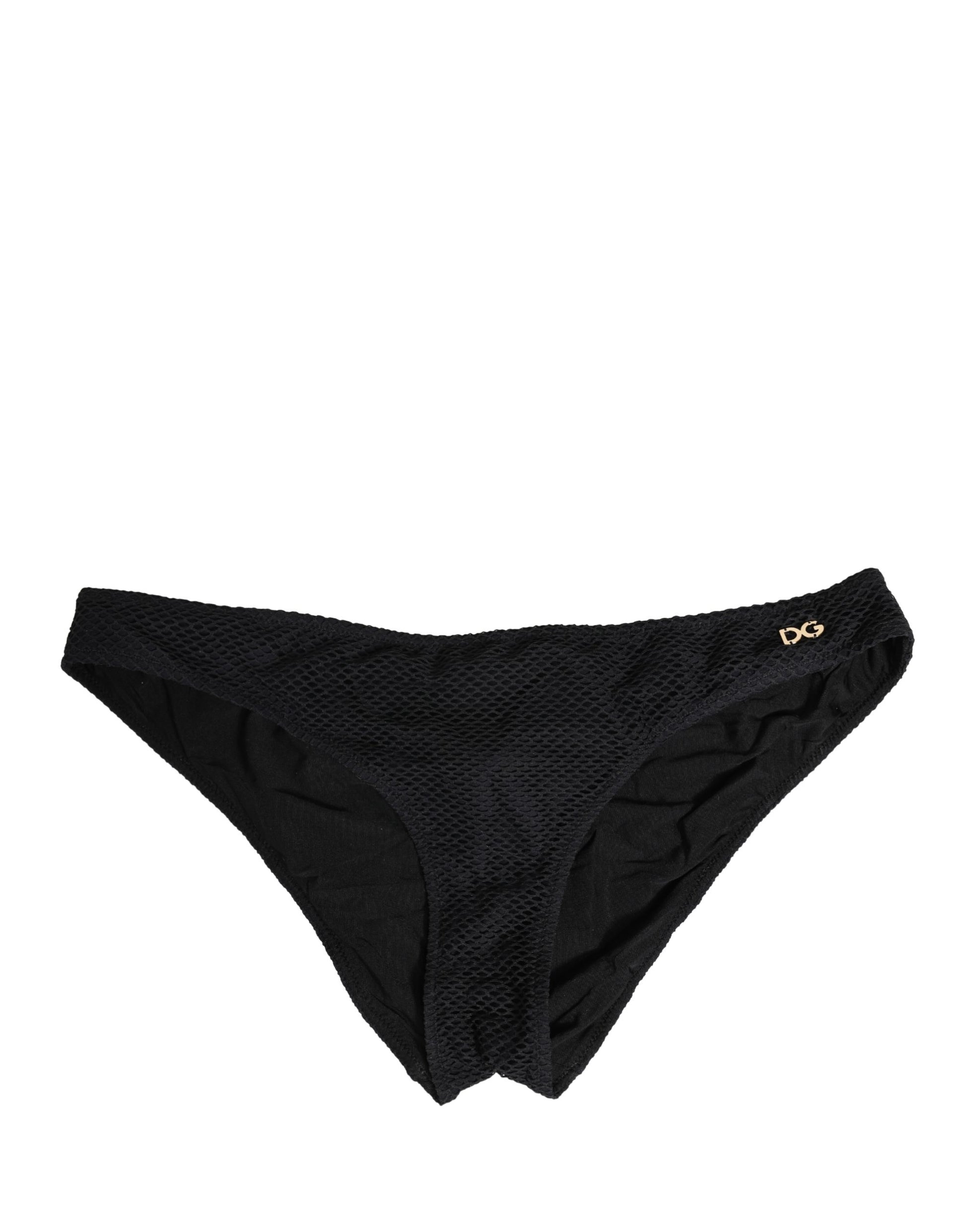 Black Nylon DG Logo Plaque Regular Brief Underwear