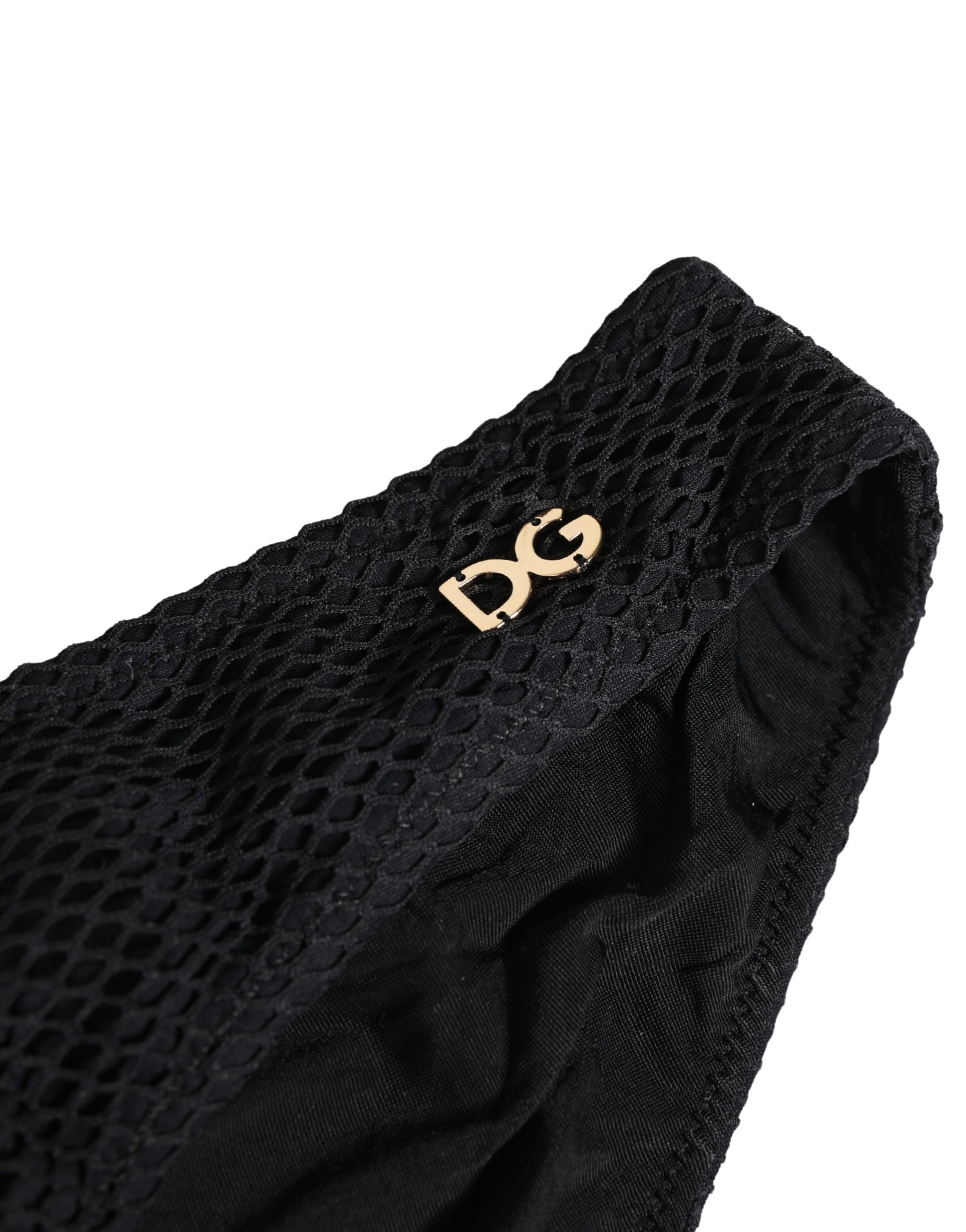 Black Nylon DG Logo Plaque Regular Brief Underwear