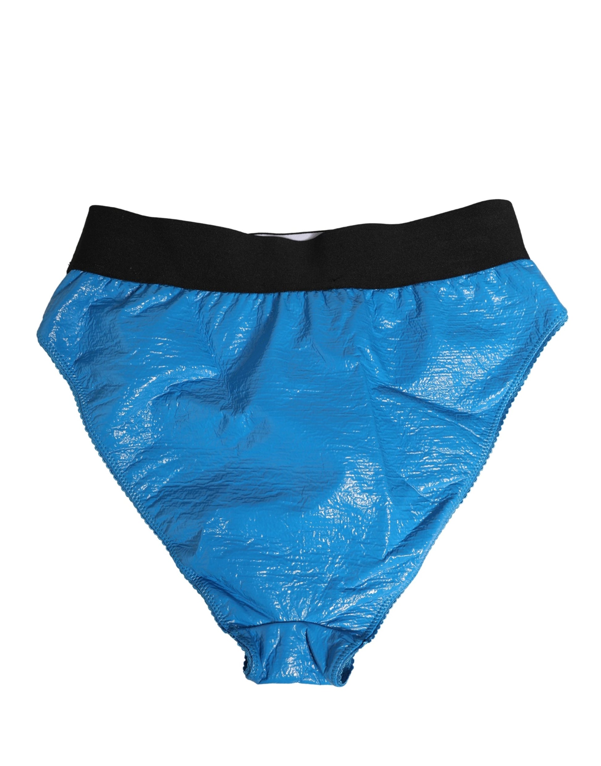 Blue Logo Waistband High Waist Brief Underwear