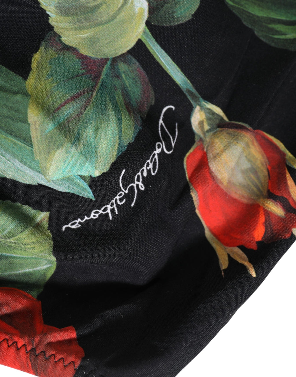 Black Rose Print High Waisted Girdle Underwear