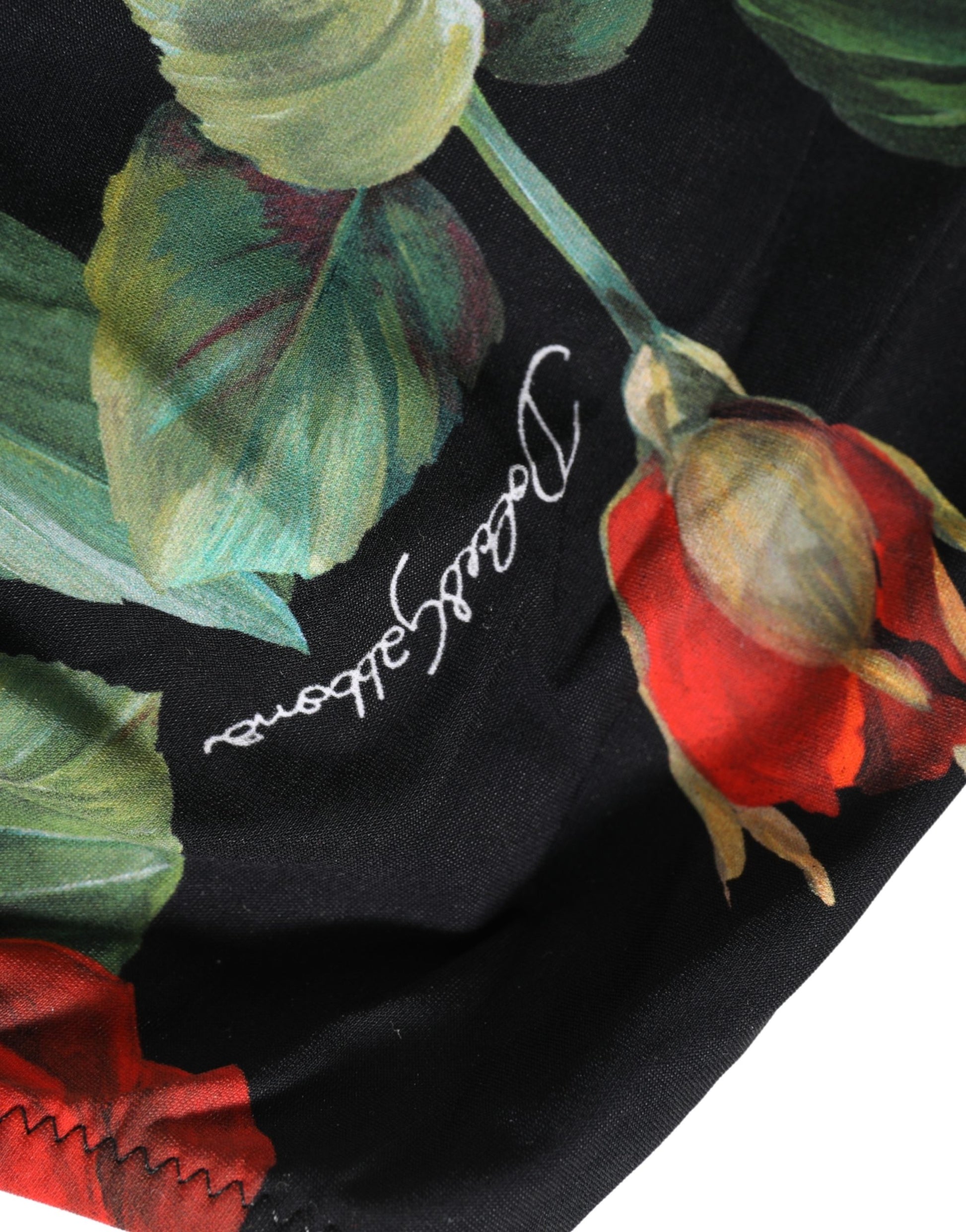 Black Rose Print High Waisted Girdle Underwear