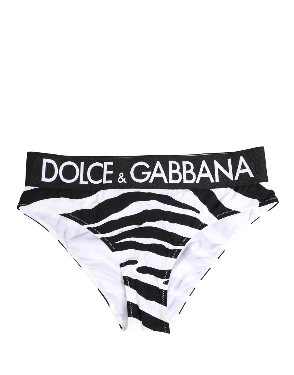 Black White Zebra Print Brief Panty Underwear