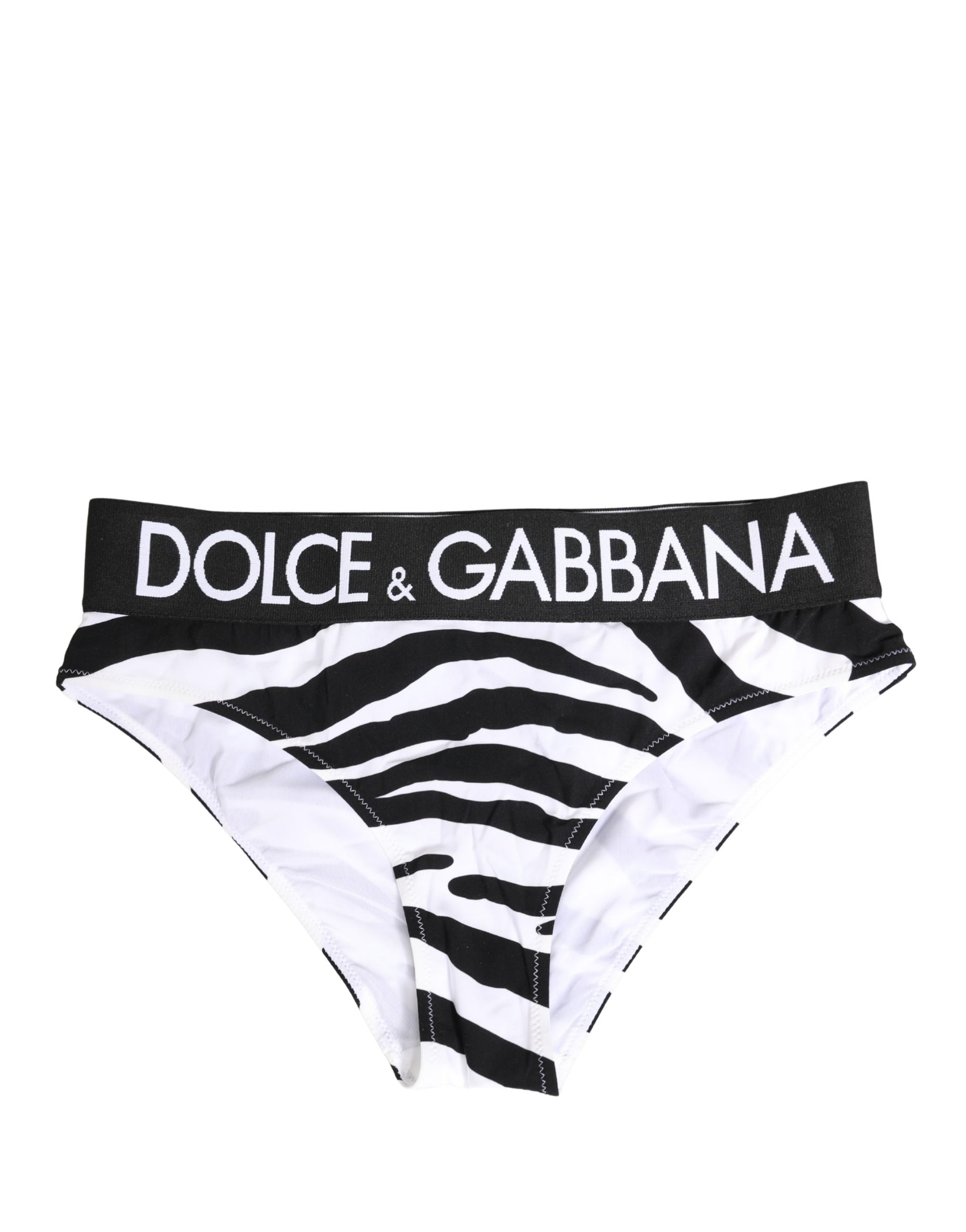 Black White Zebra Print Brief Panty Underwear