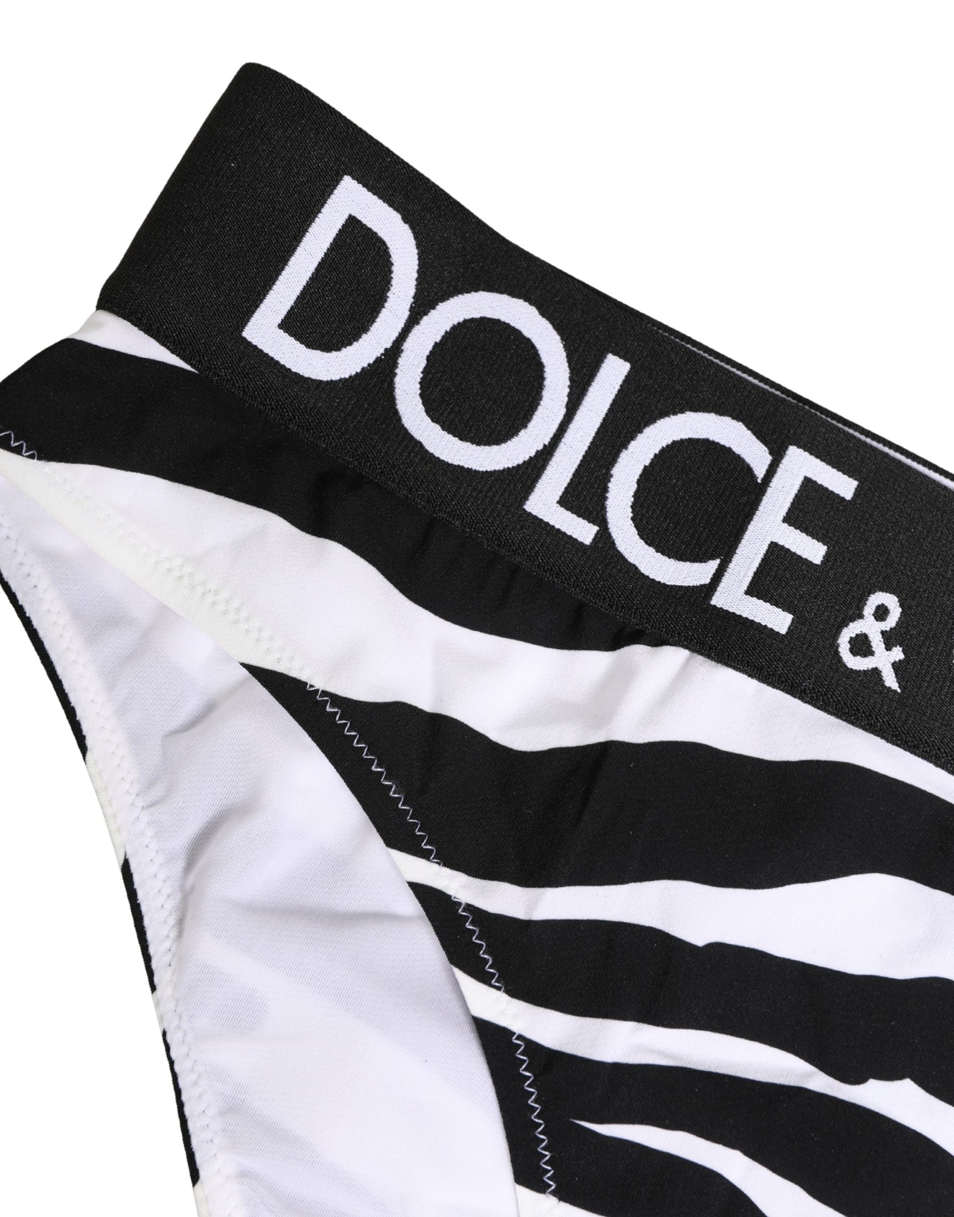 Black White Zebra Print Brief Panty Underwear
