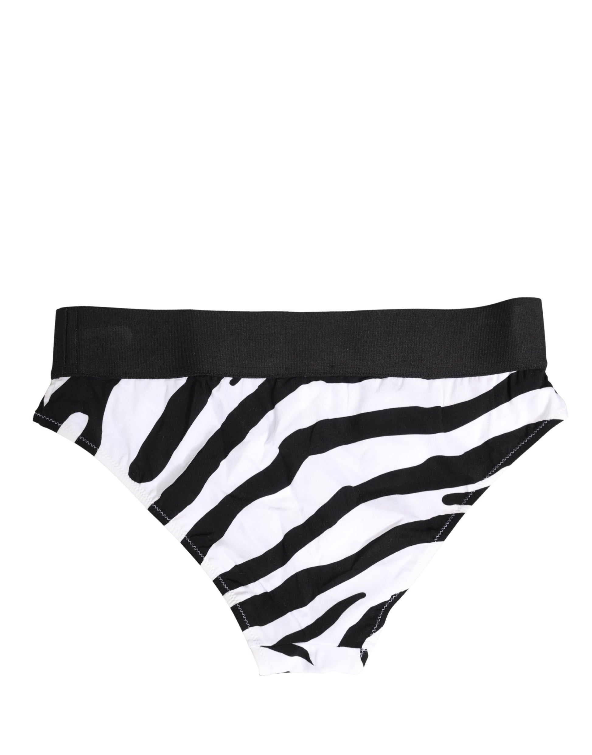 Black White Zebra Print Brief Panty Underwear