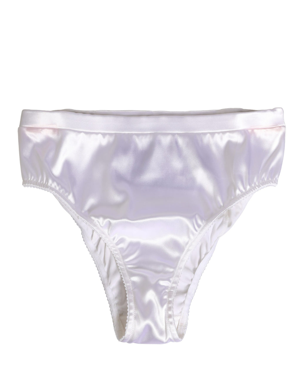 White Silk Satin Lingerie Panty Brief Underwear