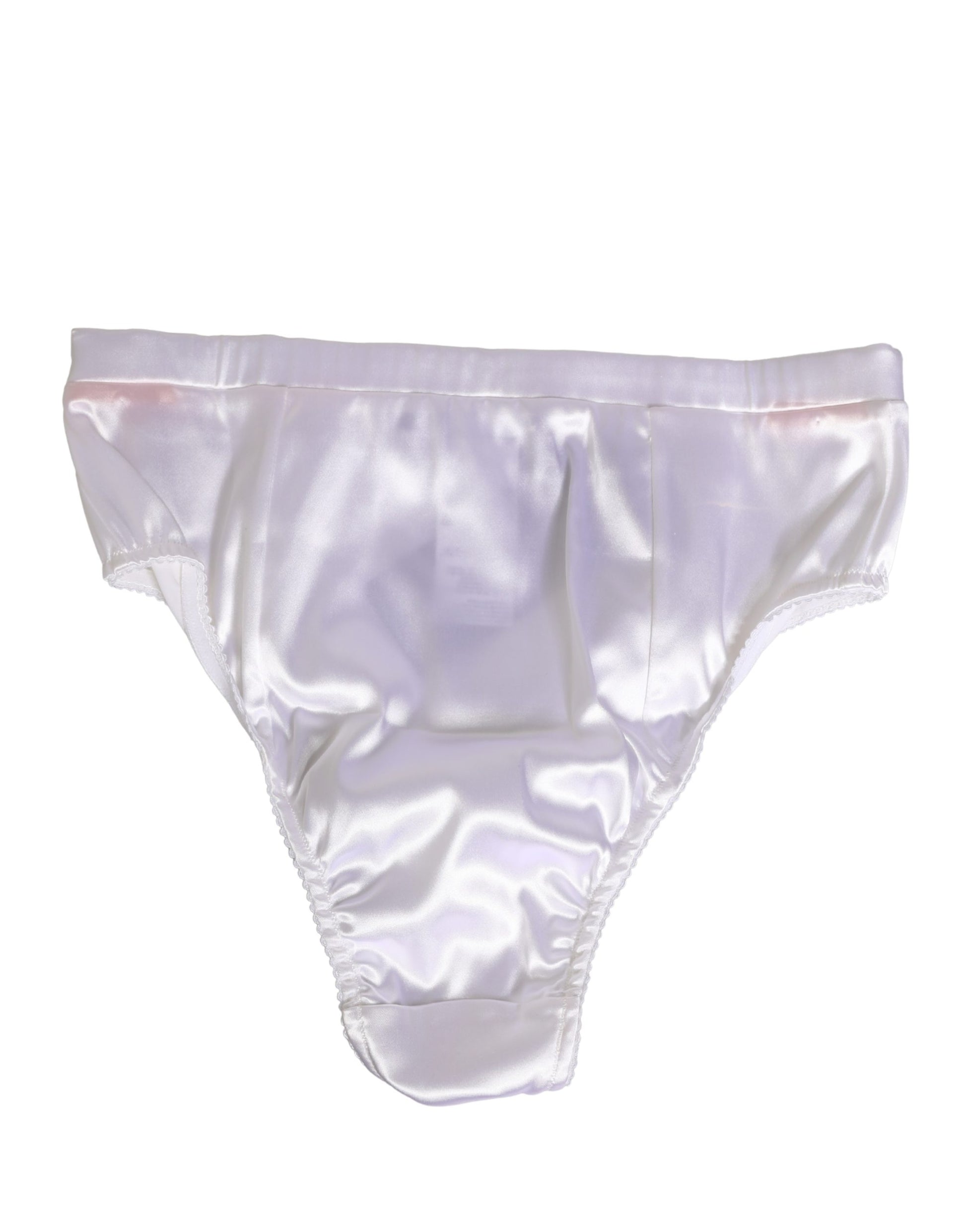 White Silk Satin Lingerie Panty Brief Underwear