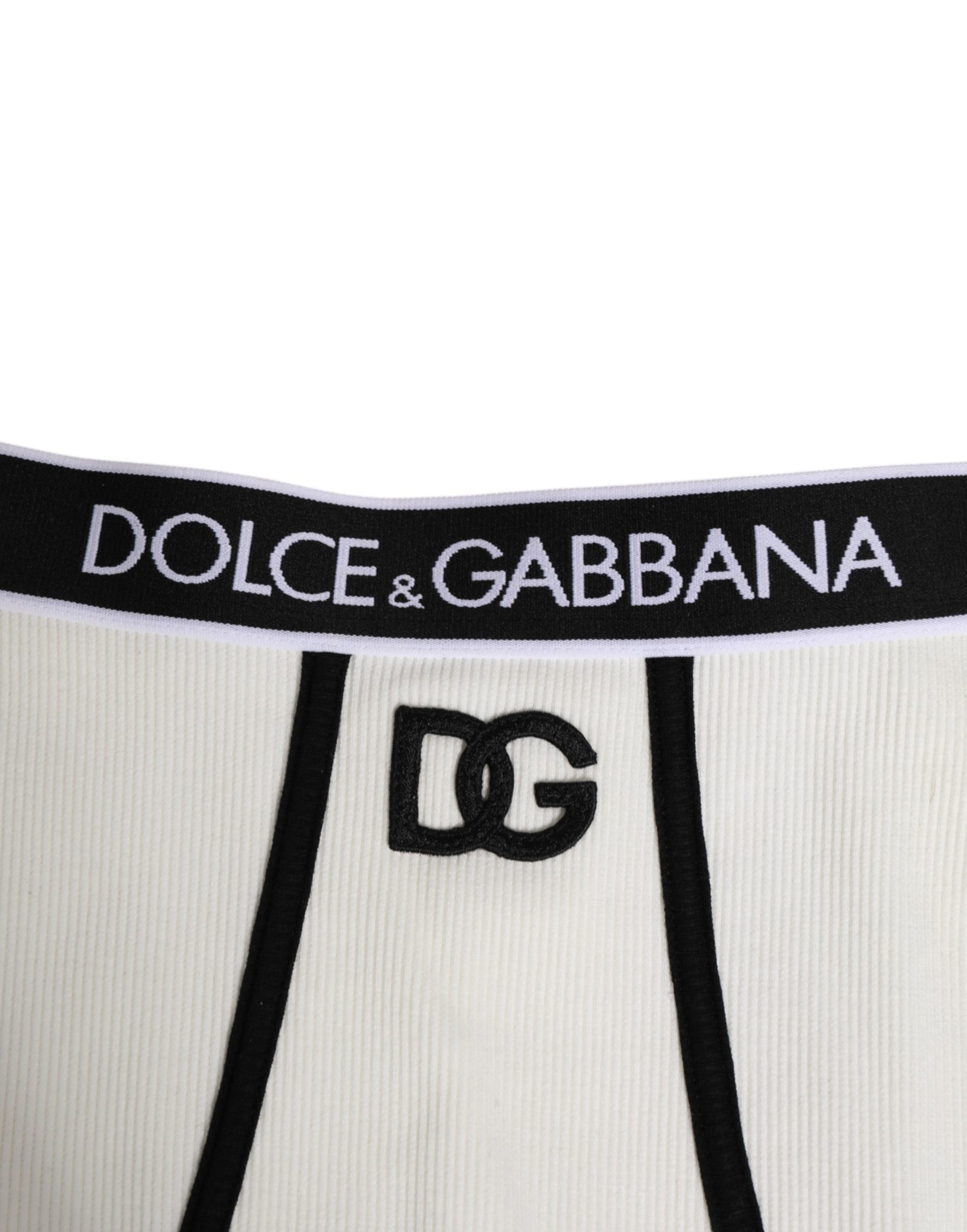 White Cotton Logo Waistband Culotte  Underwear