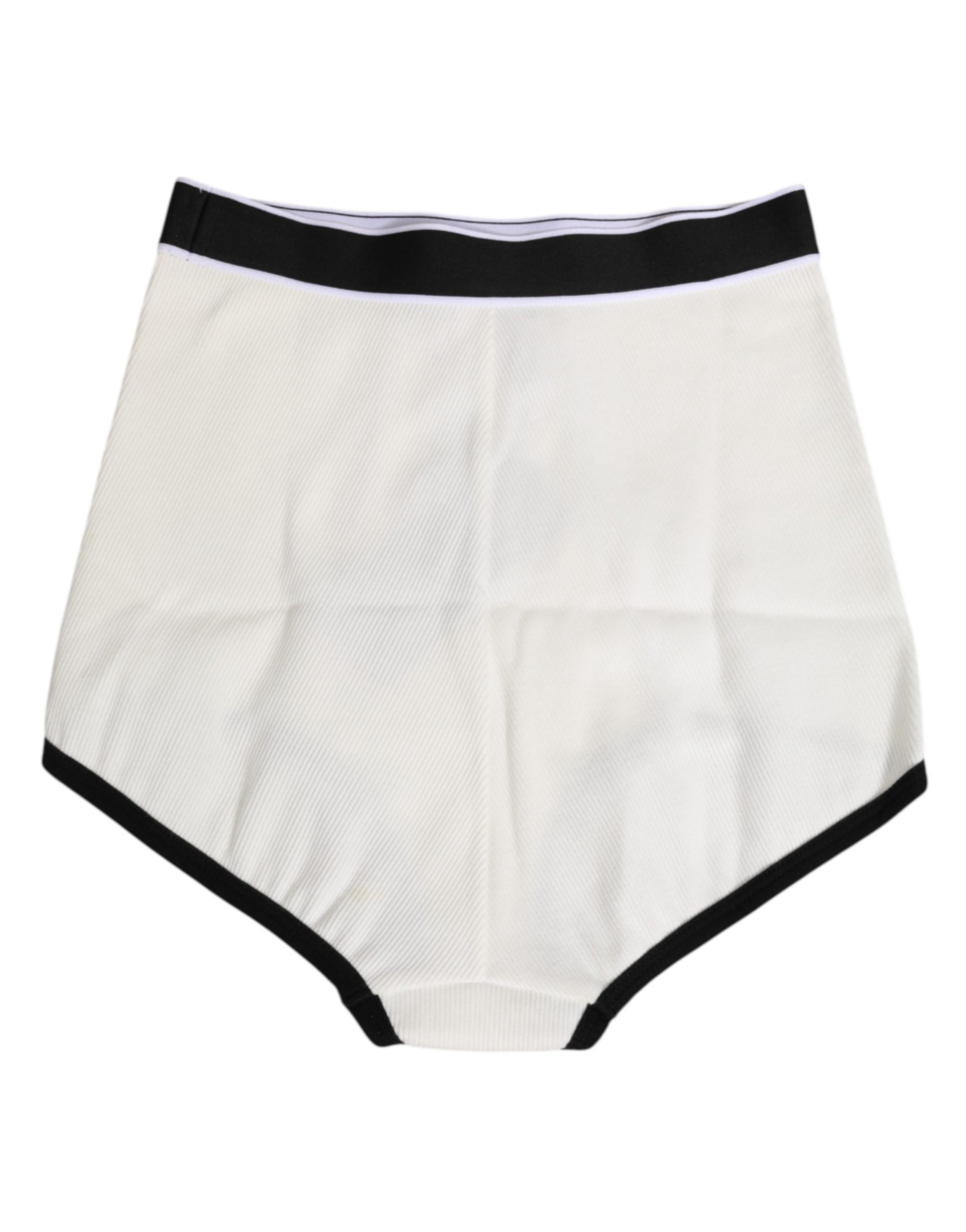 White Cotton Logo Waistband Culotte  Underwear