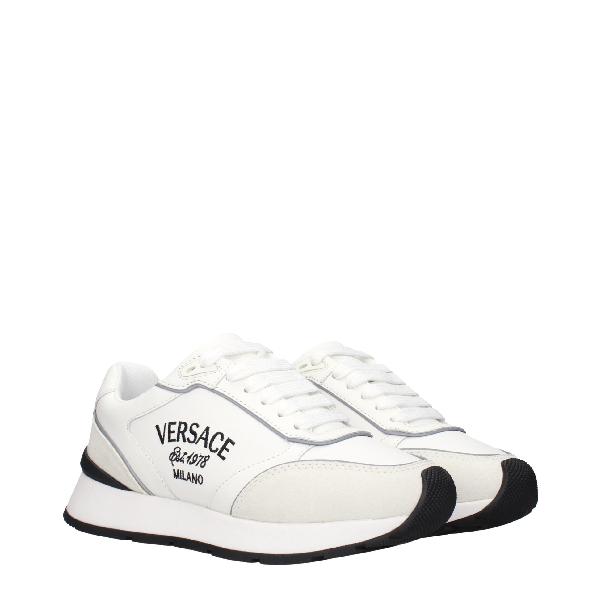White Leather Low Top Sneakers