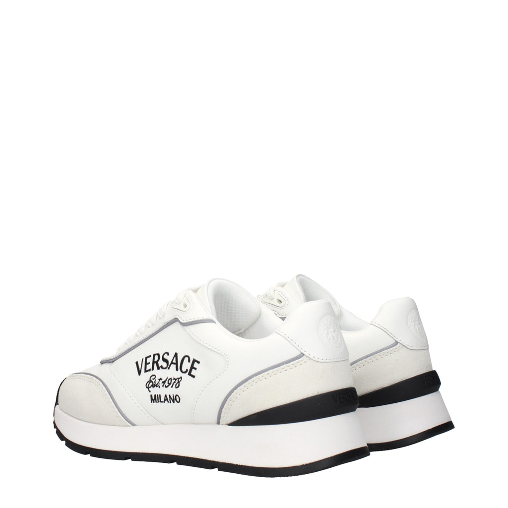White Leather Low Top Sneakers