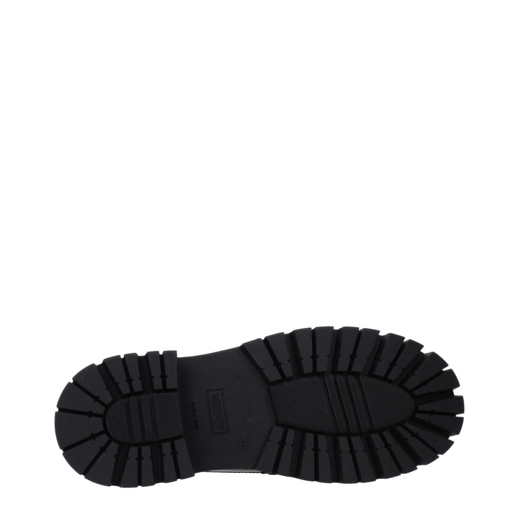 Black Leather Platform Loafers