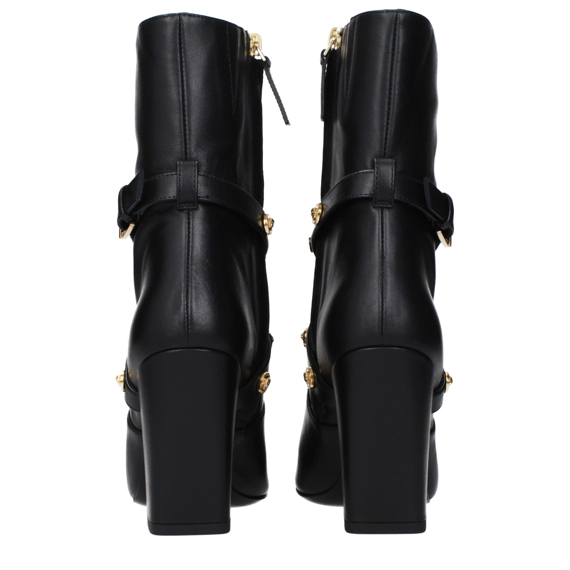 Black Leather Ankle Boots
