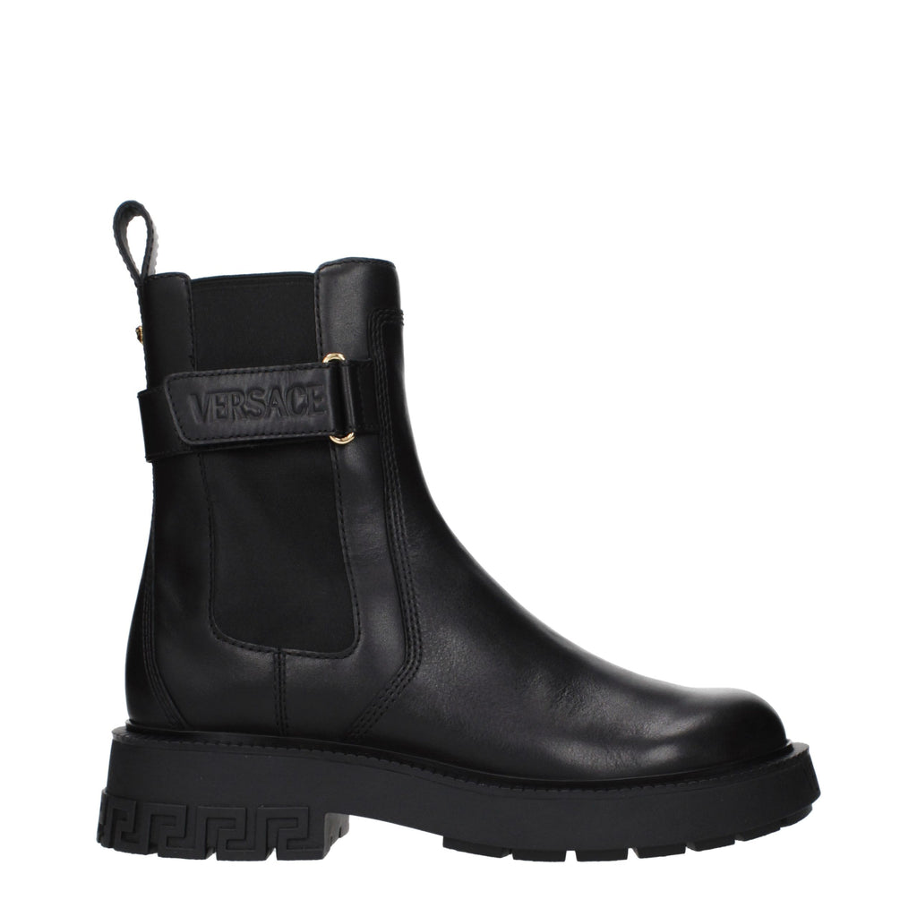 Black Leather Ankle Boots