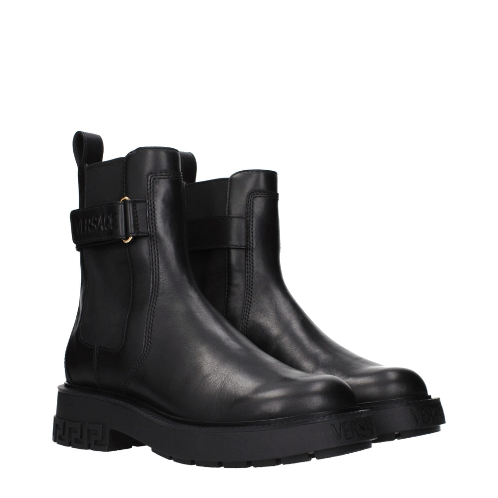 Black Leather Ankle Boots
