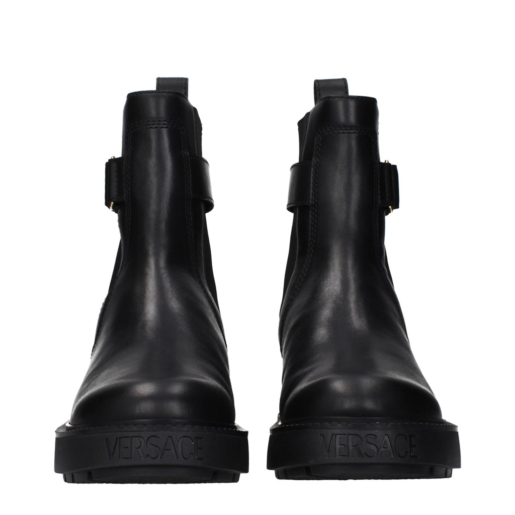 Black Leather Ankle Boots