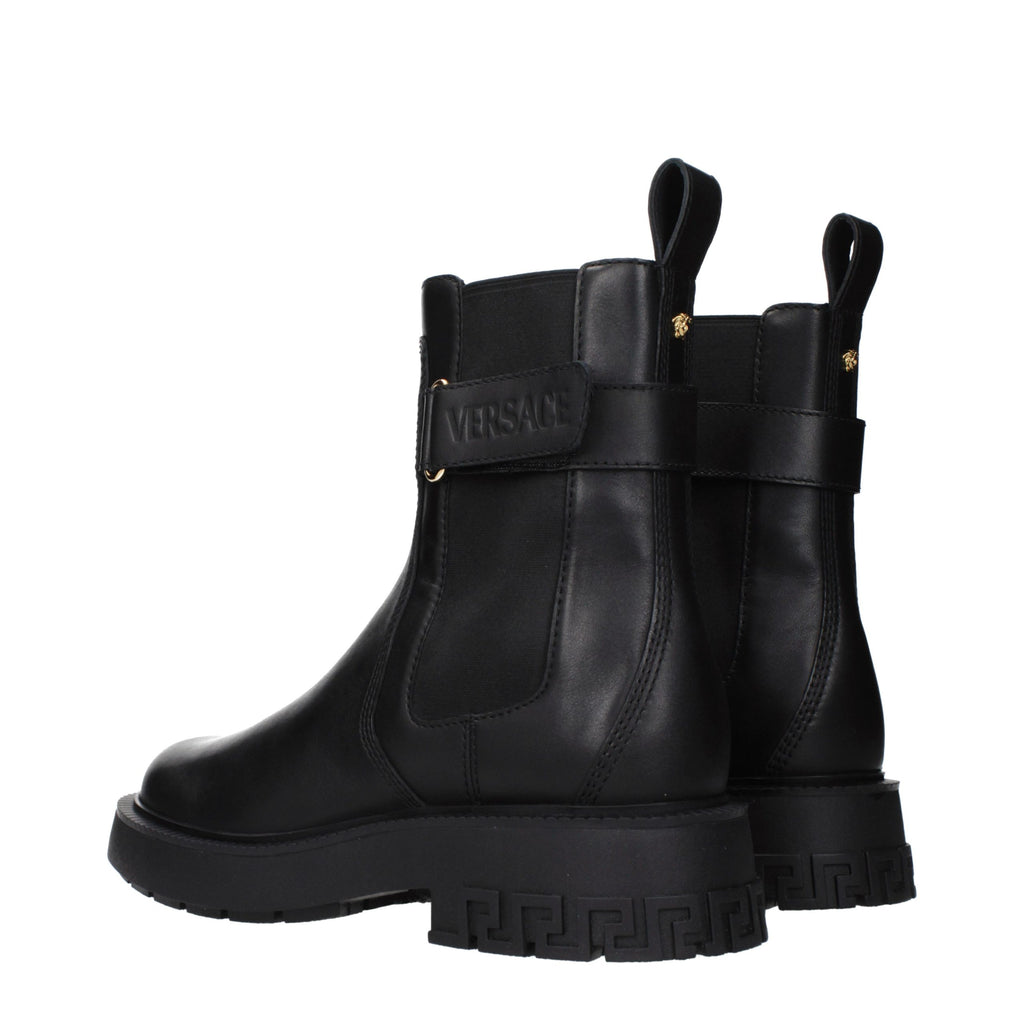 Black Leather Ankle Boots