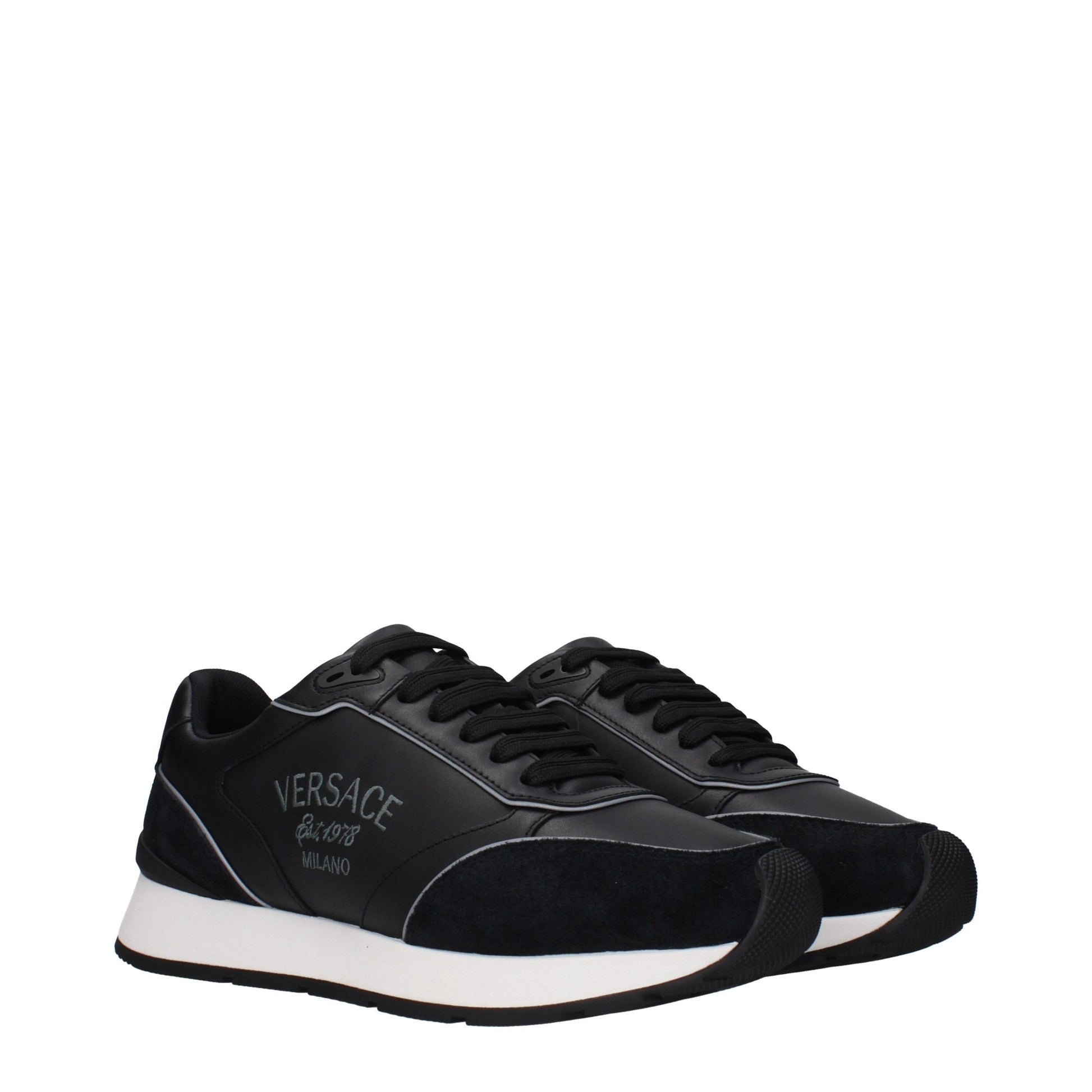 Black Leather Low Top Sneakers