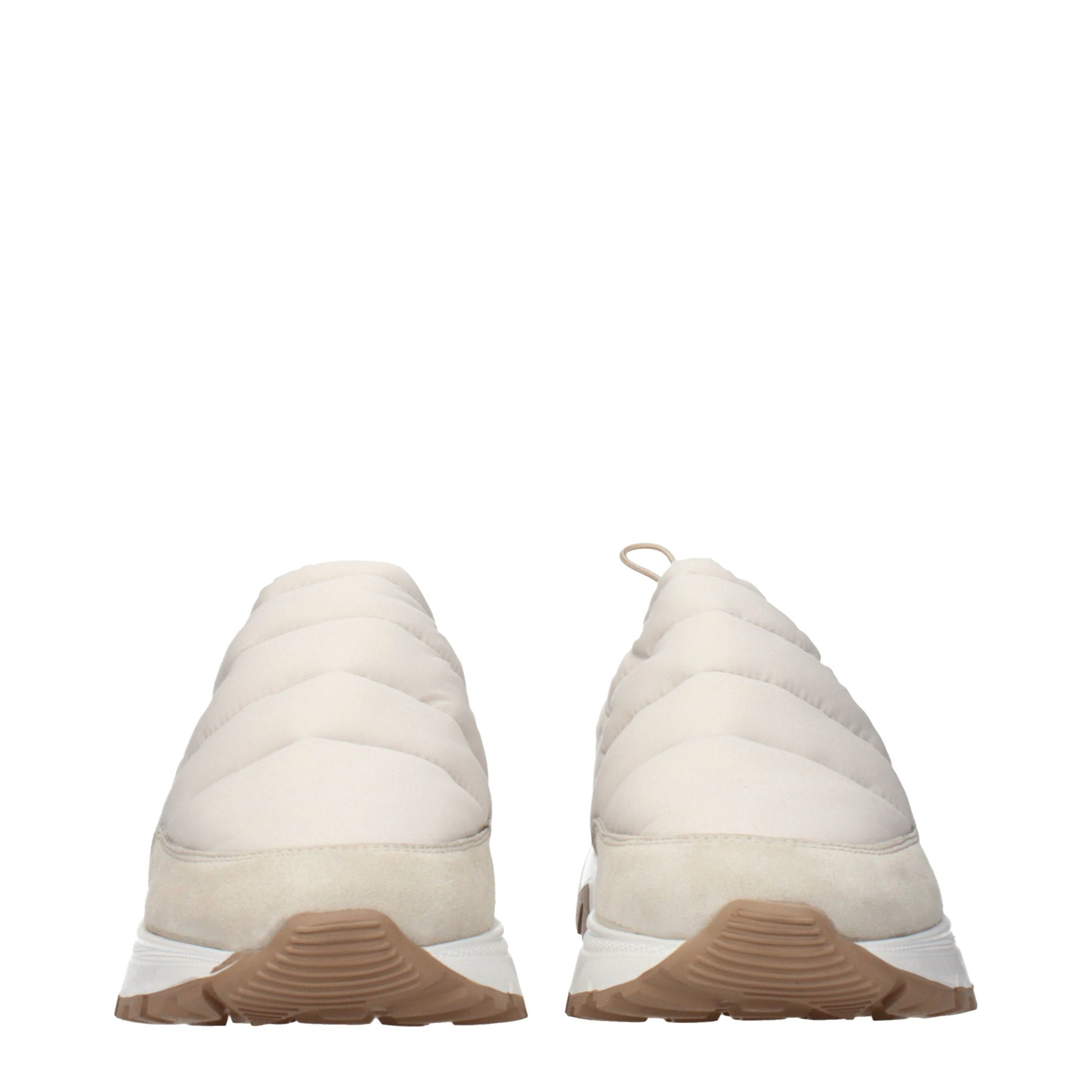 Beige Fabric Chunky Sneakers