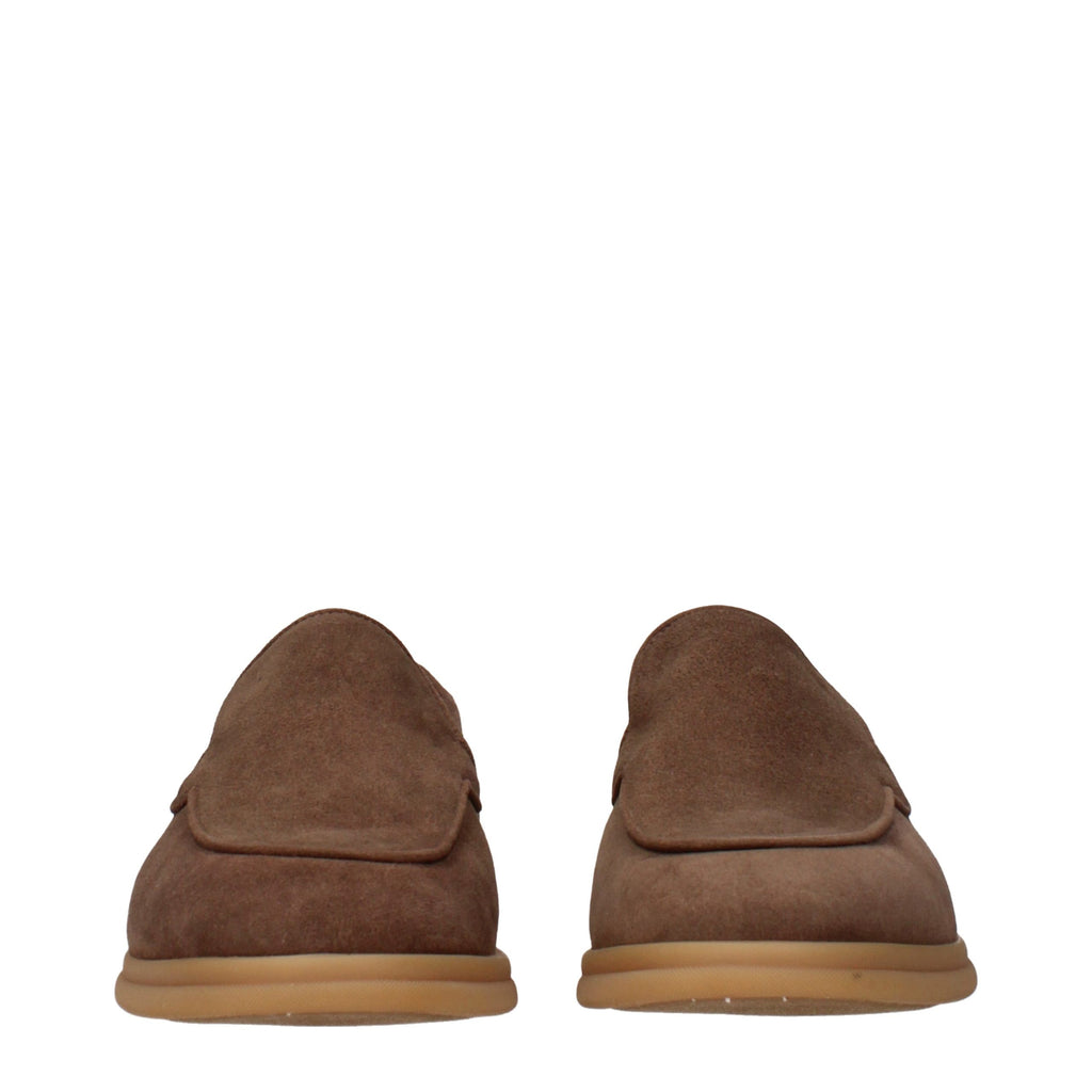 Brown Leather Slip-On Loafers